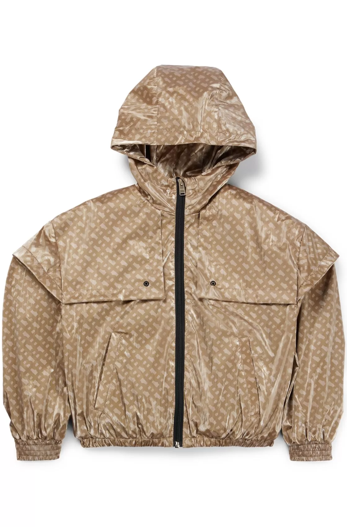 HUGO BOSS Kids' Hooded Windbreaker With Monogram Pattern Gold Best