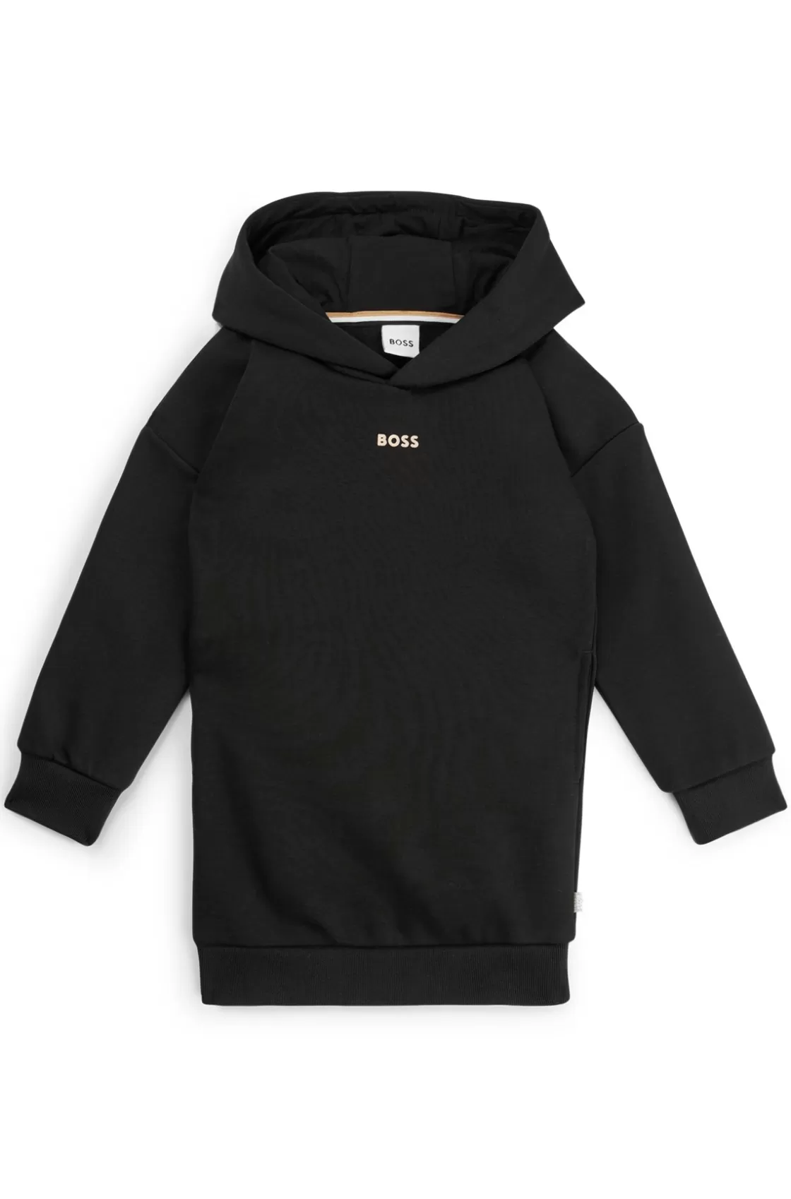 HUGO BOSS Kids' Hoodie Dress With Logo Print Black Hot