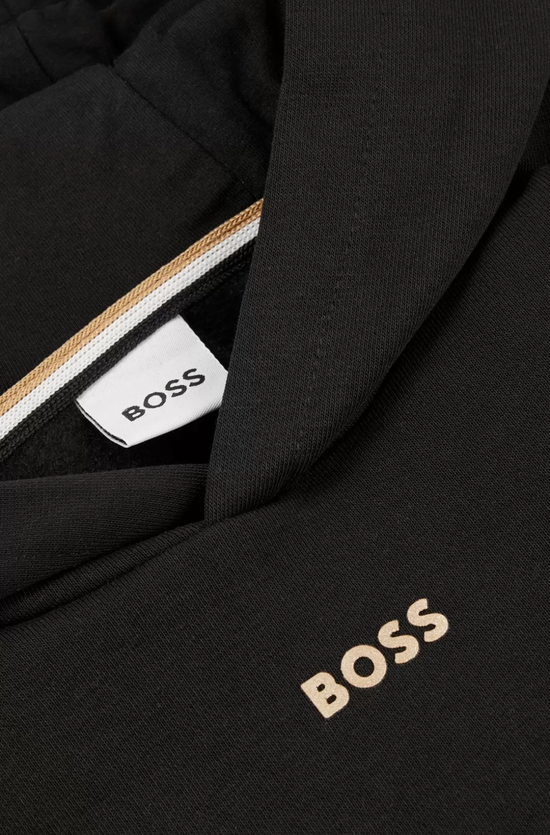 HUGO BOSS Kids' Hoodie Dress With Logo Print Black Hot