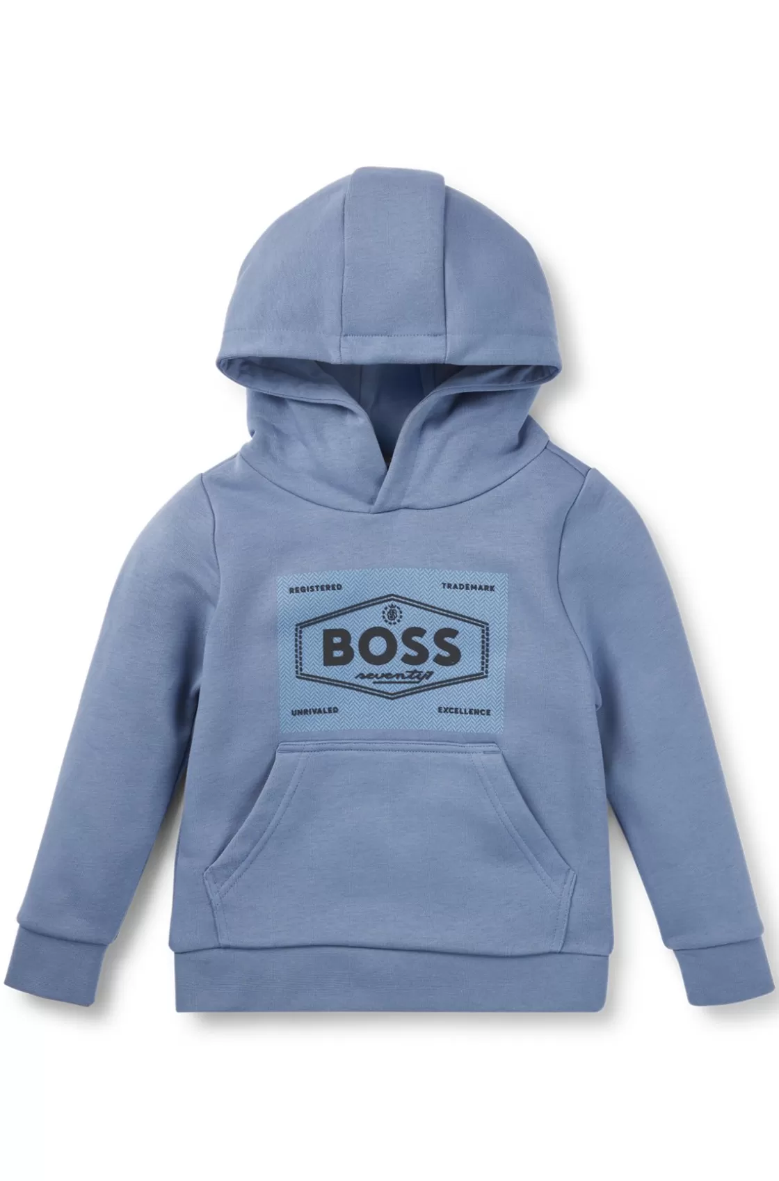 HUGO BOSS Kids' Hoodie In Fleece With Logo Blue Sale
