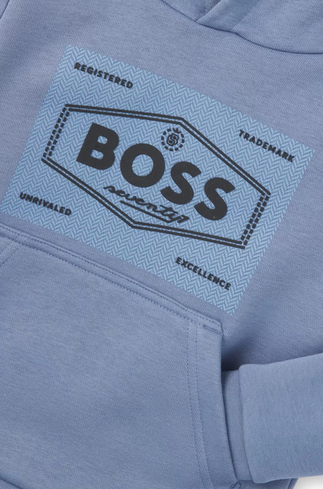 HUGO BOSS Kids' Hoodie In Fleece With Logo Blue Sale