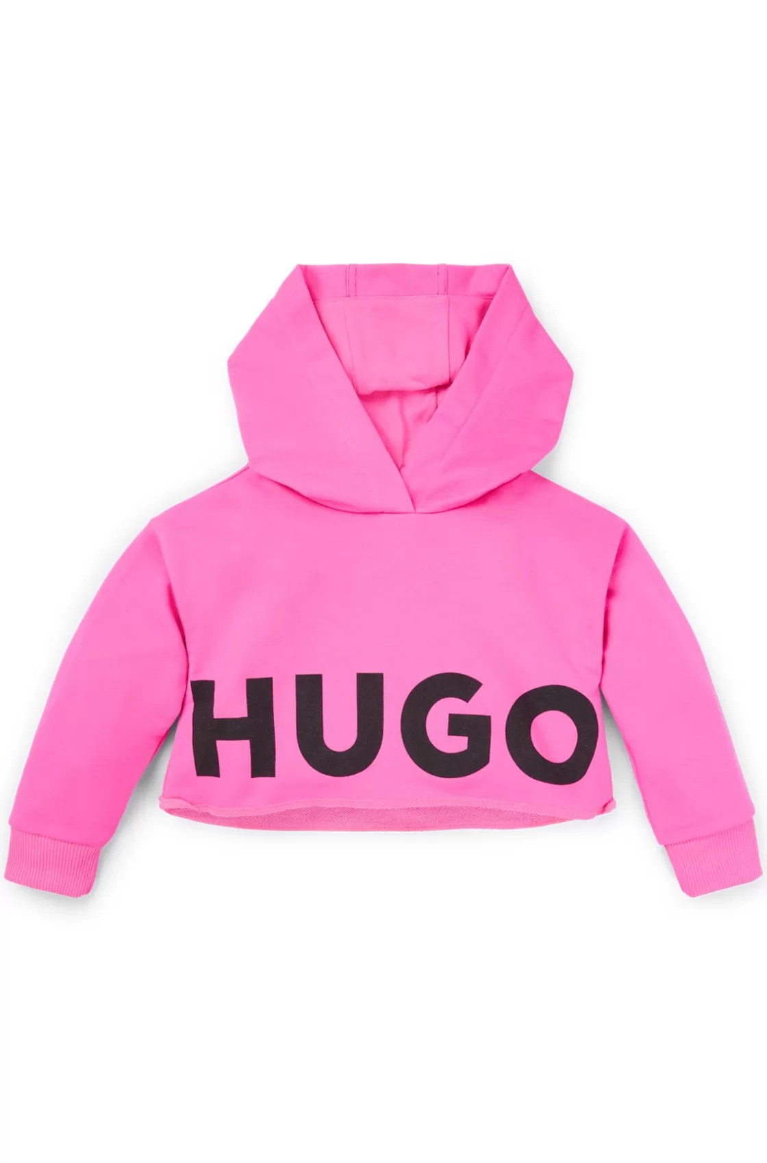 HUGO BOSS Kids' Hoodie In French Terry With Logo Details Pink Discount