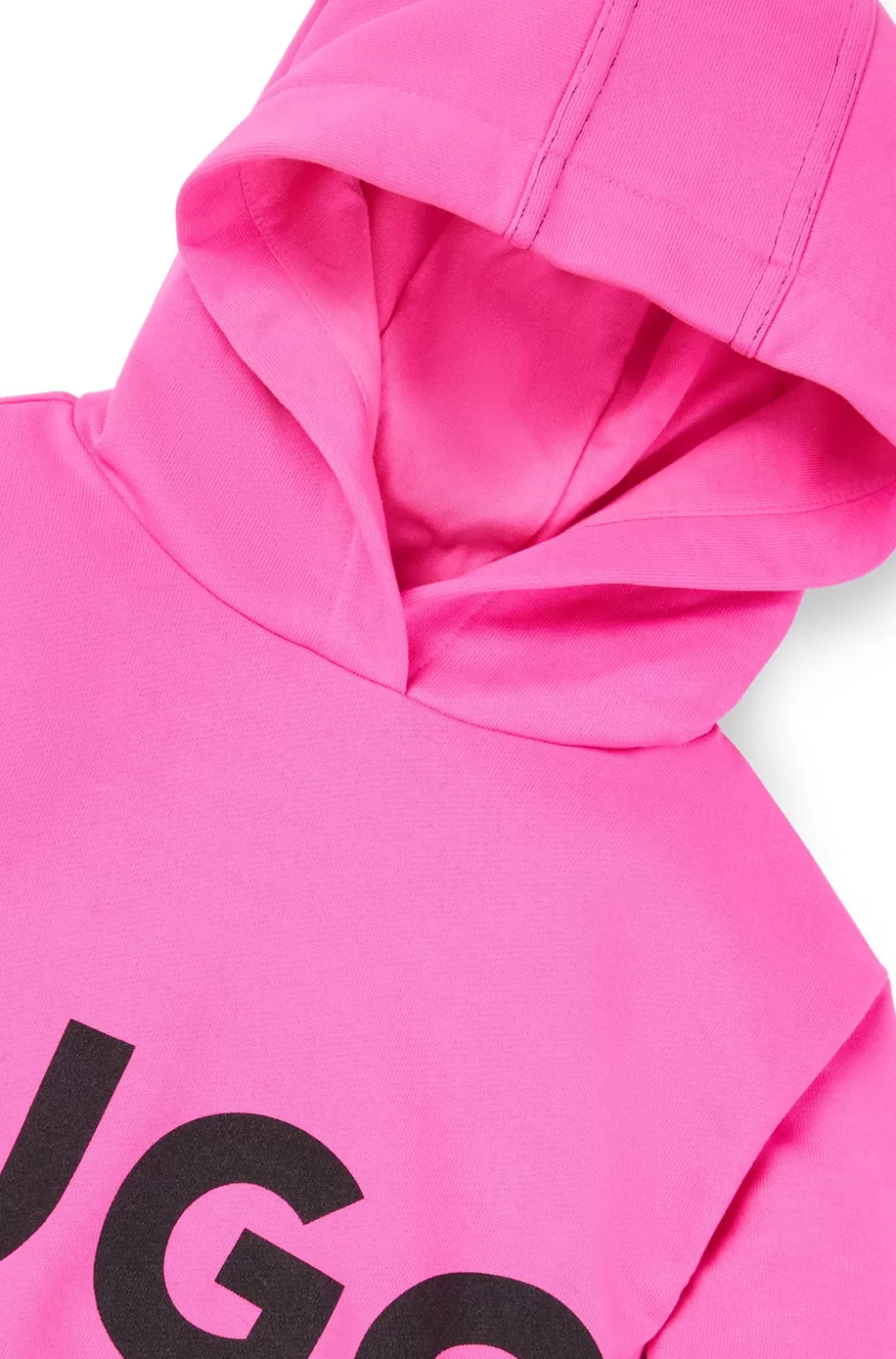 HUGO BOSS Kids' Hoodie In French Terry With Logo Details Pink Discount