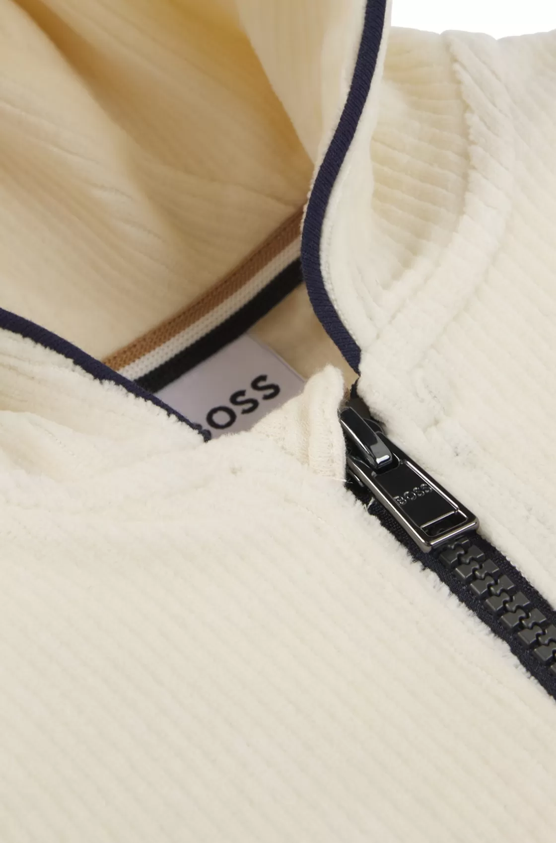 HUGO BOSS Kids' Hoodie In Velvet-effect Cotton Light Beige Best Sale
