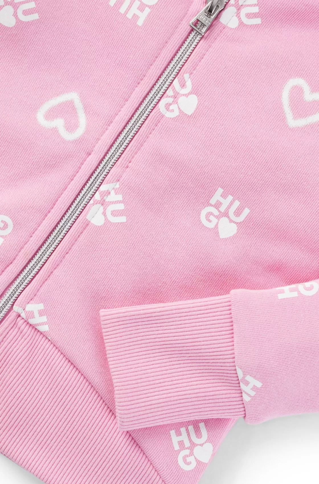 HUGO BOSS Kids' Hoodie With Hearts And Logos Pink Online