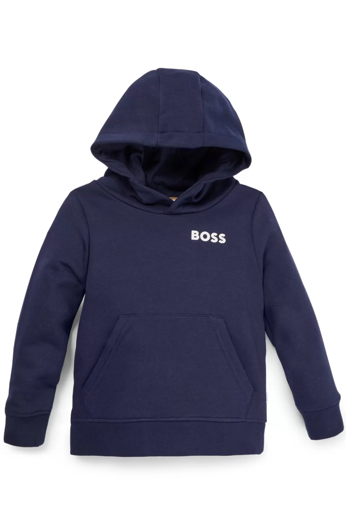 HUGO BOSS Kids' Hoodie With Logo Print Dark Blue Cheap