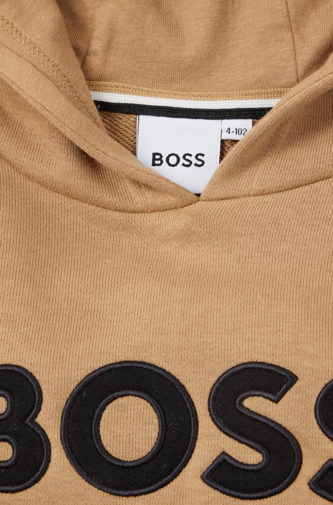 HUGO BOSS Kids' Hoodie With Logo Print Brown Cheap