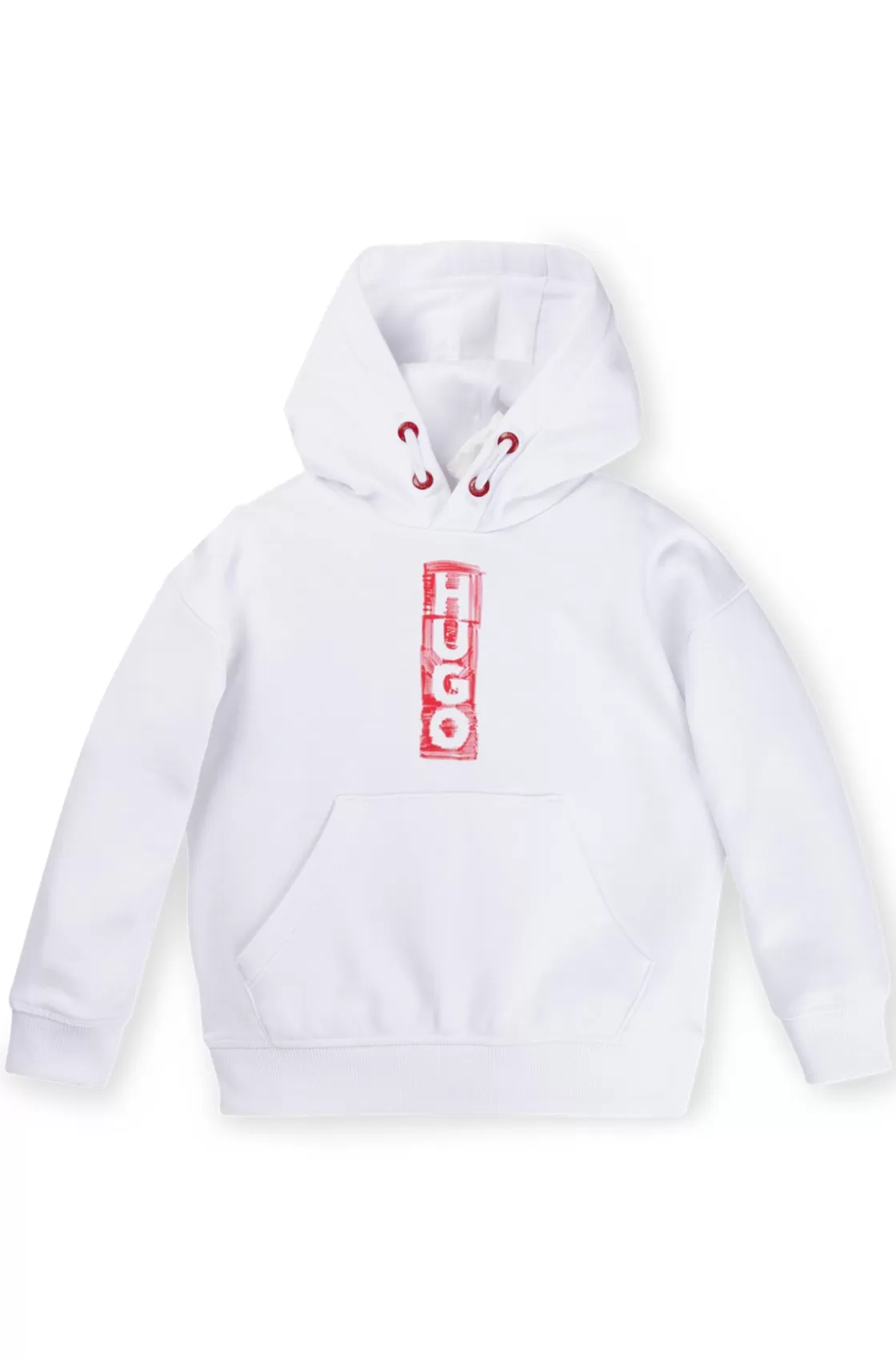 HUGO BOSS Kids' Hoodie With Marker-style Logos White Cheap