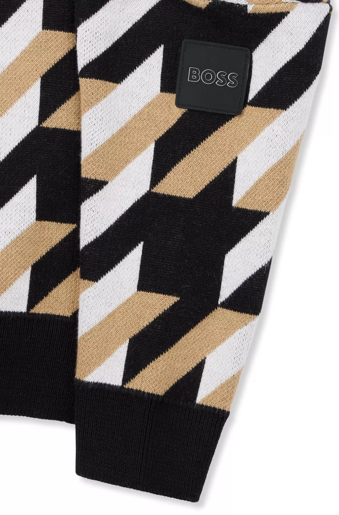 HUGO BOSS Kids' Hoodie With Signature All-over Pattern Black Clearance