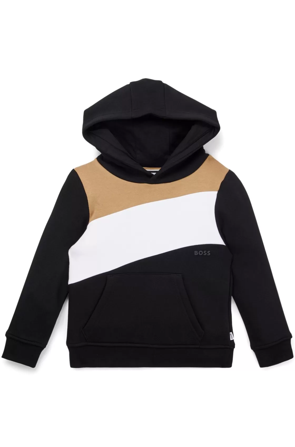 HUGO BOSS Kids' Hoodie With Signature-stripe Detail Black Flash Sale
