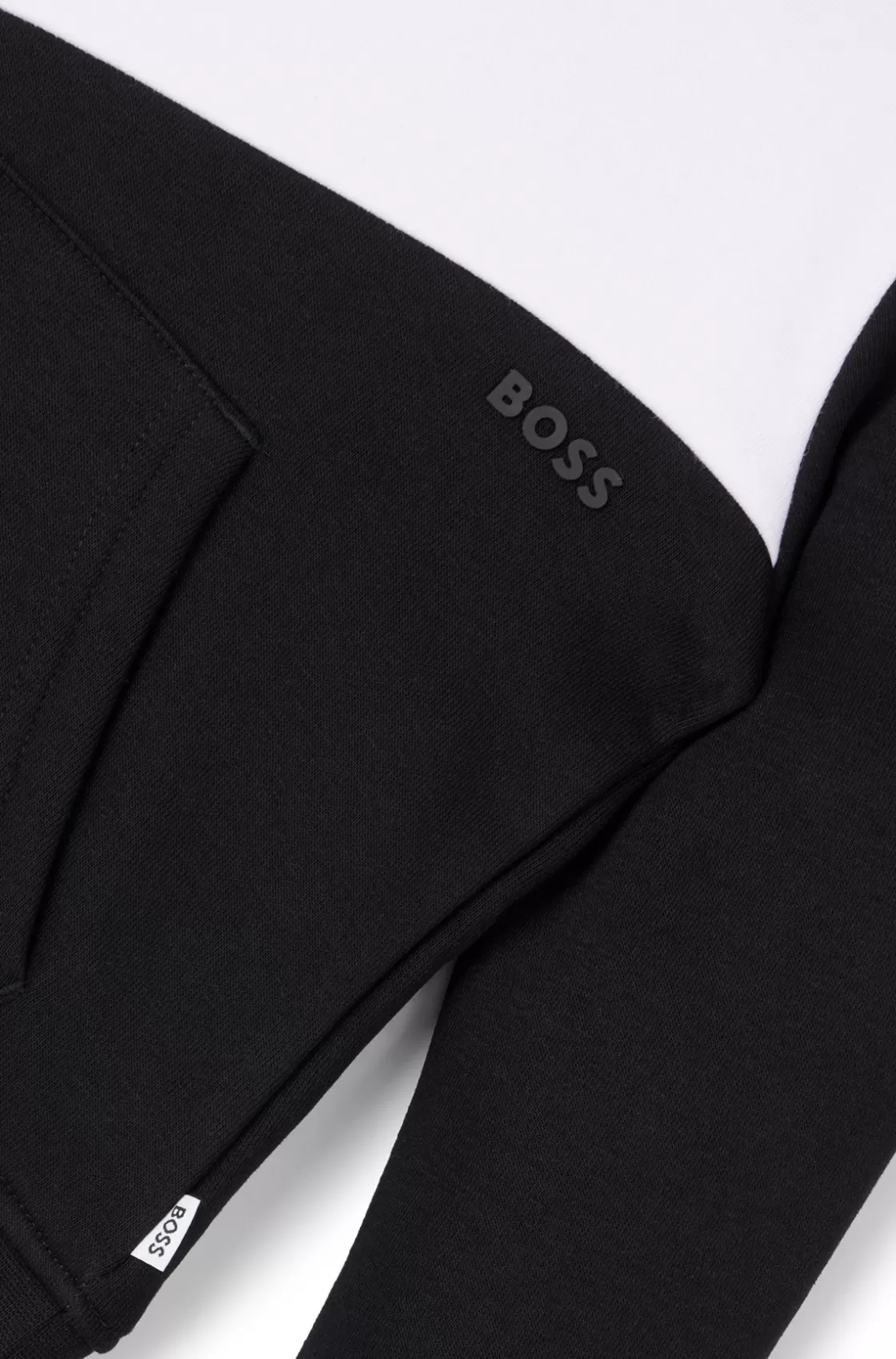 HUGO BOSS Kids' Hoodie With Signature-stripe Detail Black Flash Sale