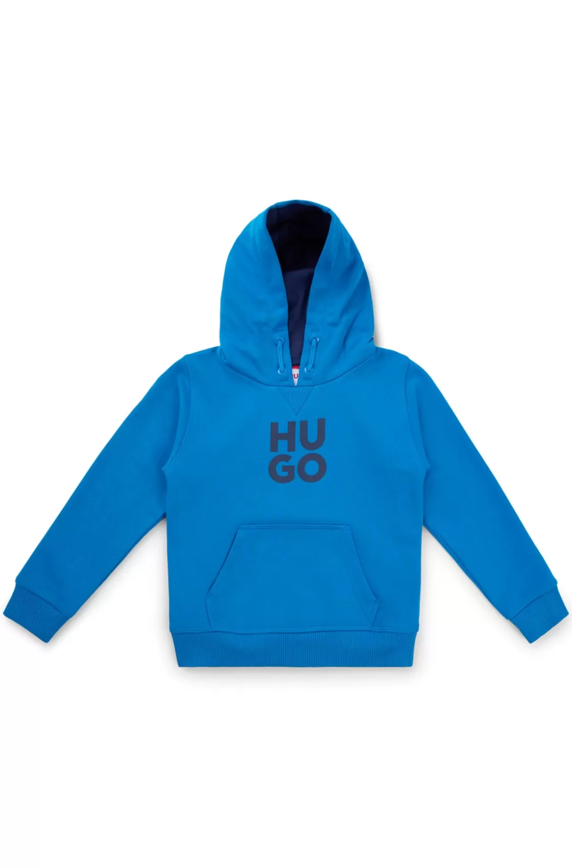 HUGO BOSS Kids' Hoodie With Stacked Logo Blue Sale