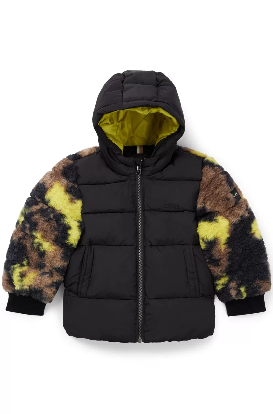HUGO BOSS Kids' Jacket With Camouflage Sherpa Accents Black Discount