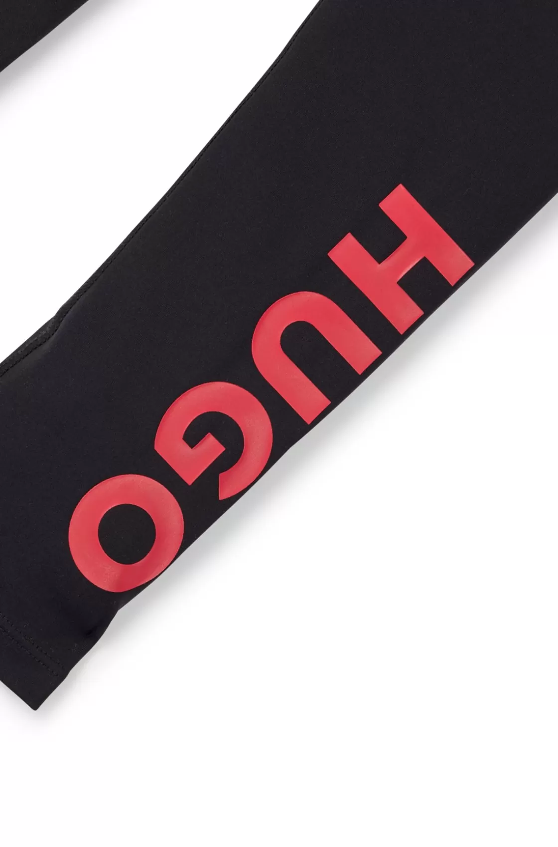 HUGO BOSS Kids' Leggings In Stretch Fabric With Vertical Logo Print Black Outlet
