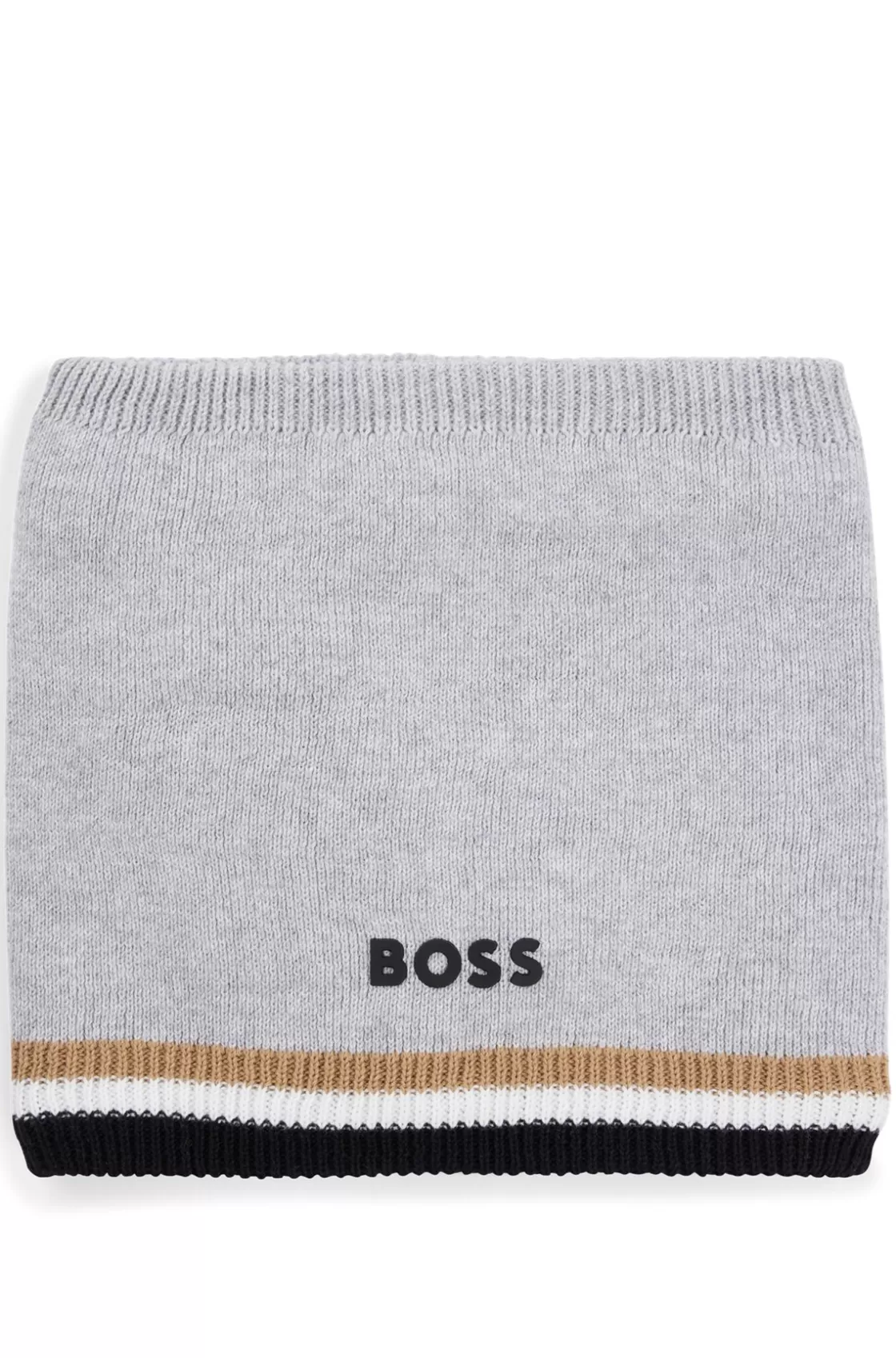 HUGO BOSS Kids' Logo Snood With Faux-fur Lining Light Grey Best
