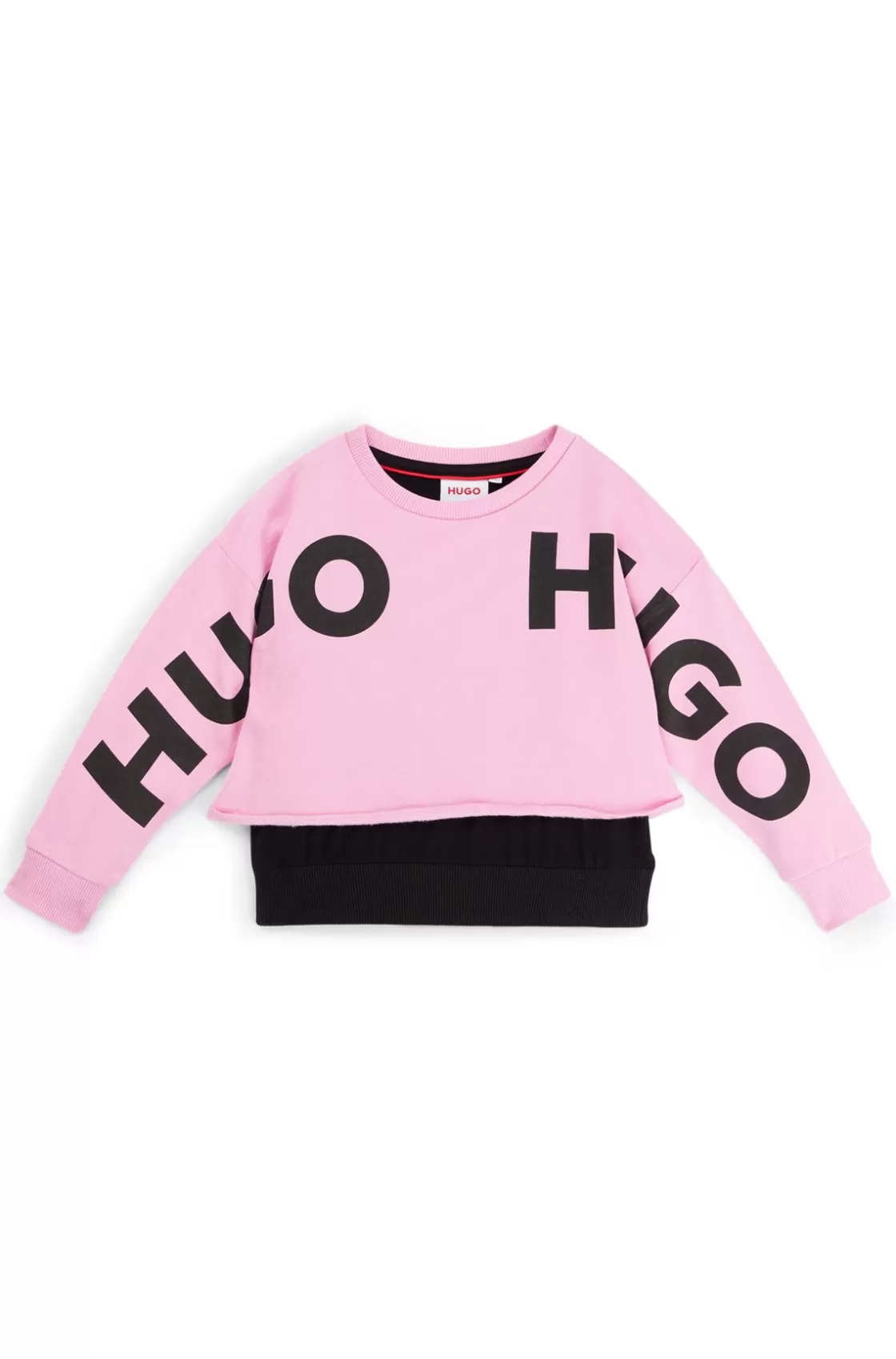 HUGO BOSS Kids' Logo Sweatshirt With T-shirt-style Layer Pink Outlet