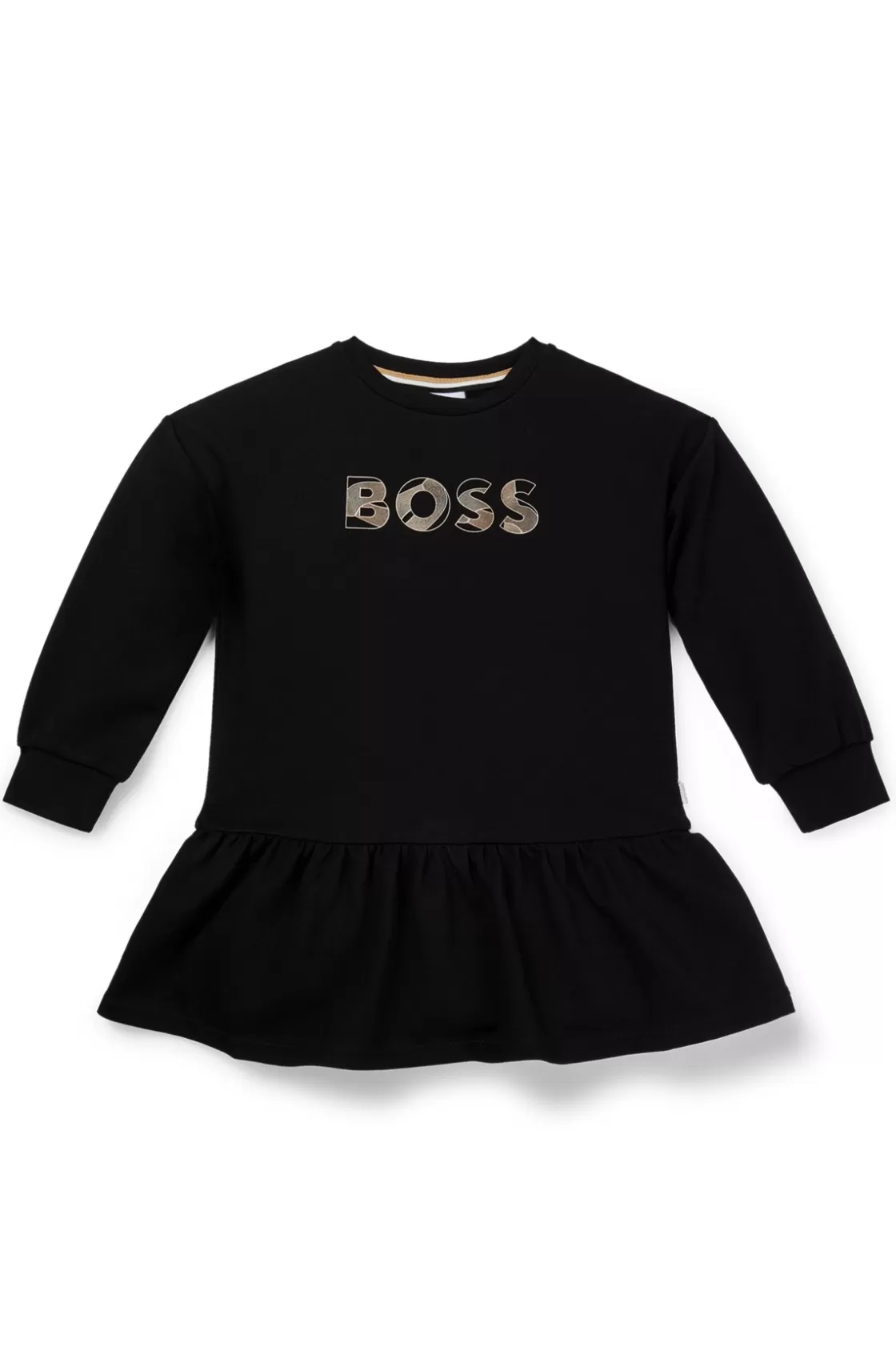 HUGO BOSS Kids' Long-sleeved Dress With Logo Artwork Black Shop