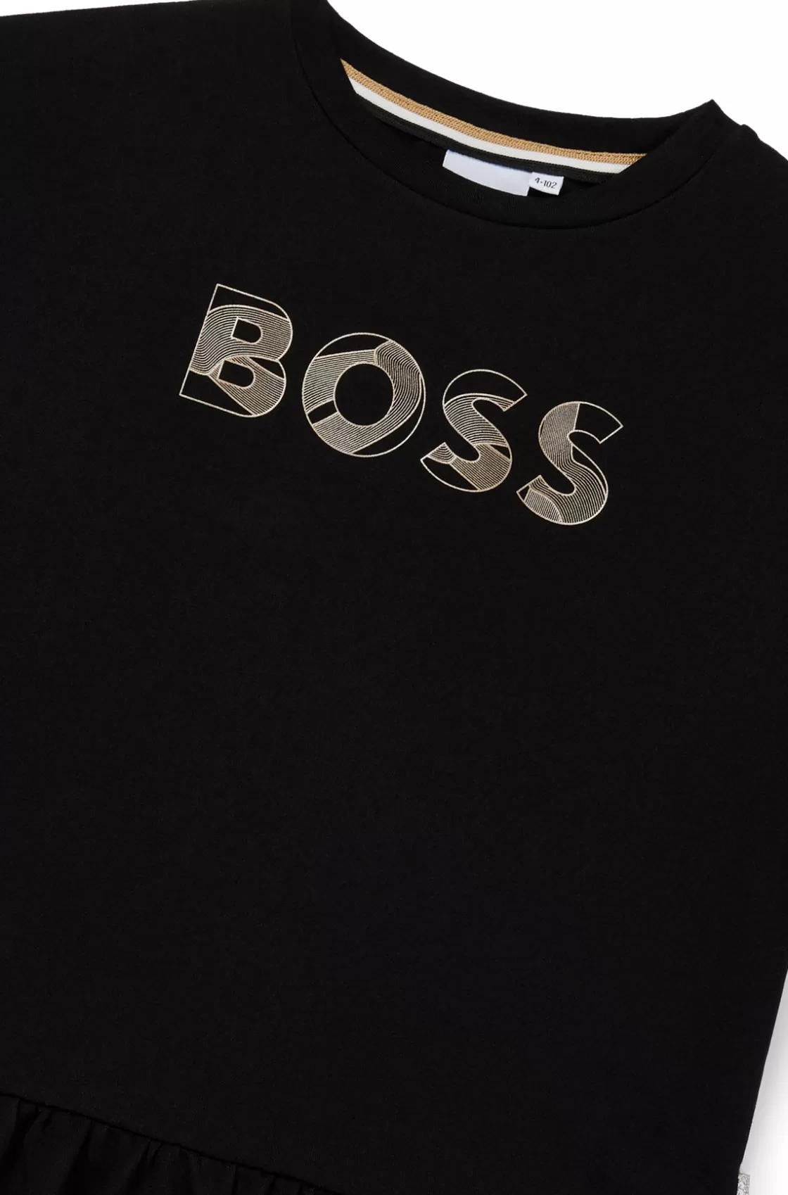 HUGO BOSS Kids' Long-sleeved Dress With Logo Artwork Black Shop