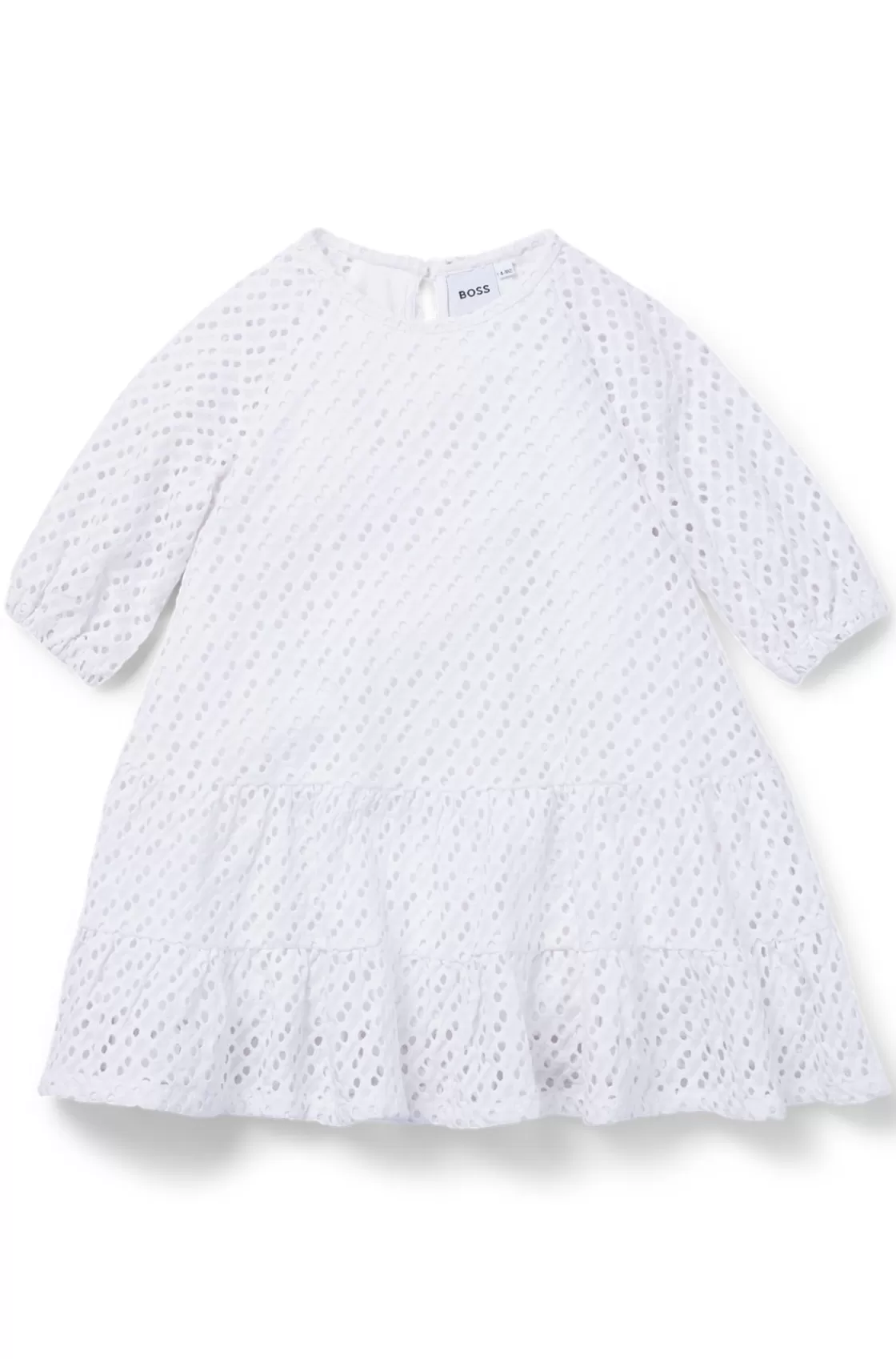HUGO BOSS Kids' Long-sleeved Dress With Monogram Details White Cheap