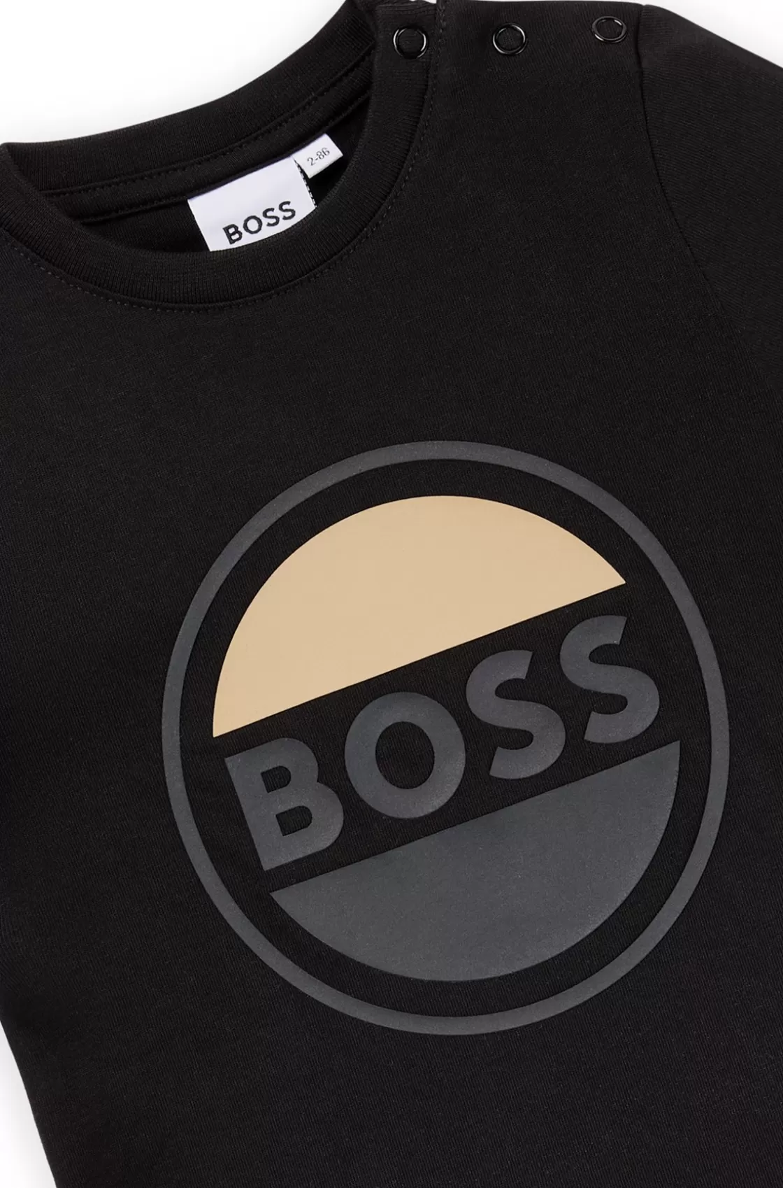 HUGO BOSS Kids' Long-sleeved T-shirt In Cotton With Logo Artwork Black Store