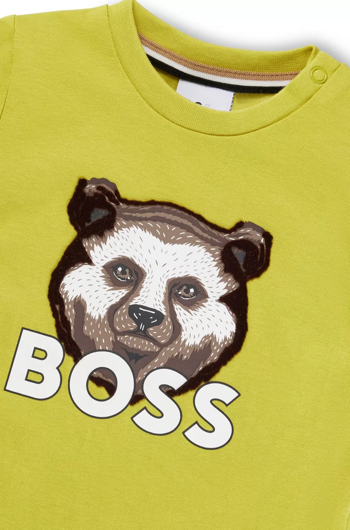 HUGO BOSS Kids' Long-sleeved T-shirt In Cotton With Logo Artwork Green Fashion