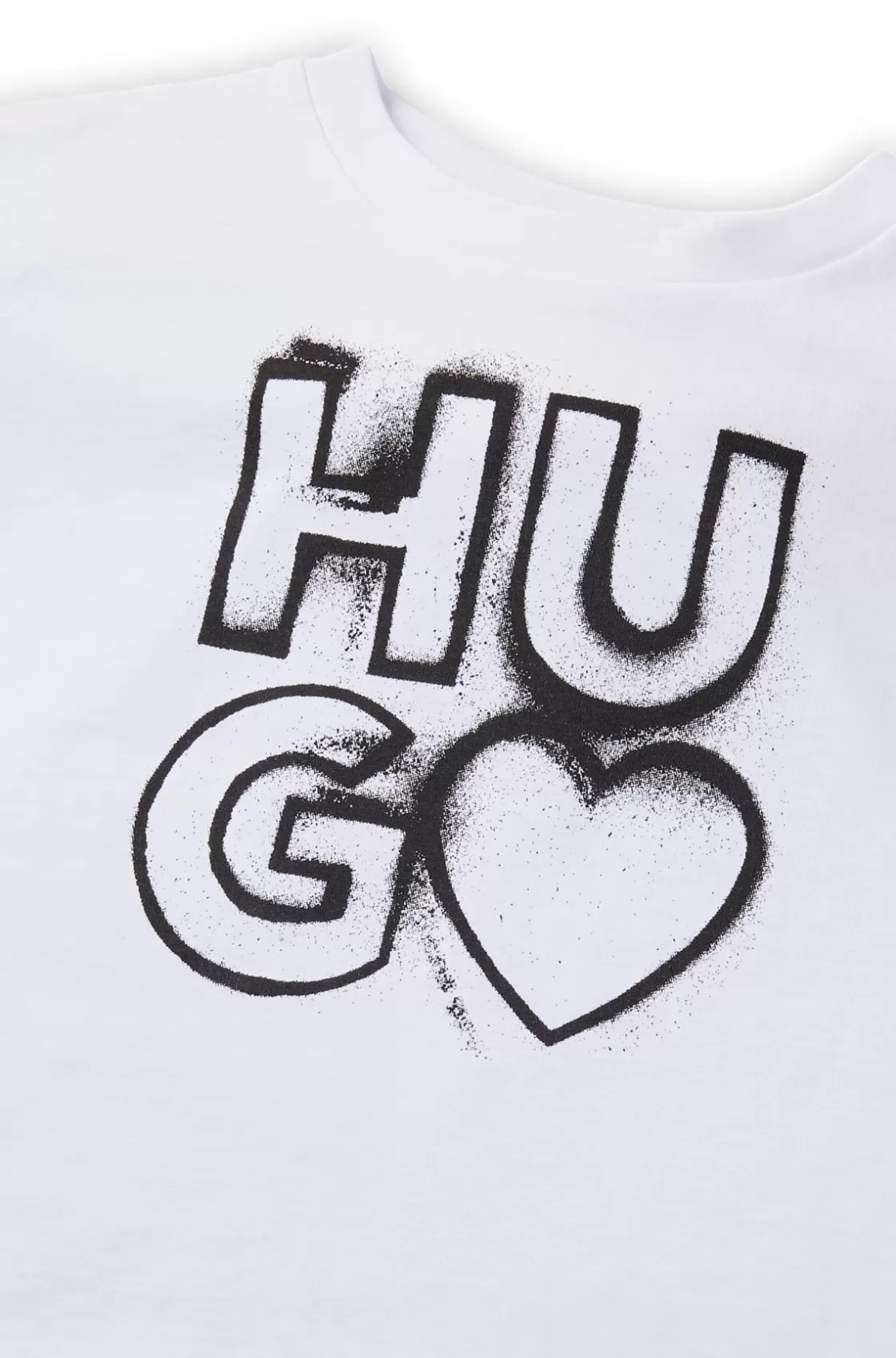 HUGO BOSS Kids' Long-sleeved T-shirt In Cotton With Logo Artwork White Clearance
