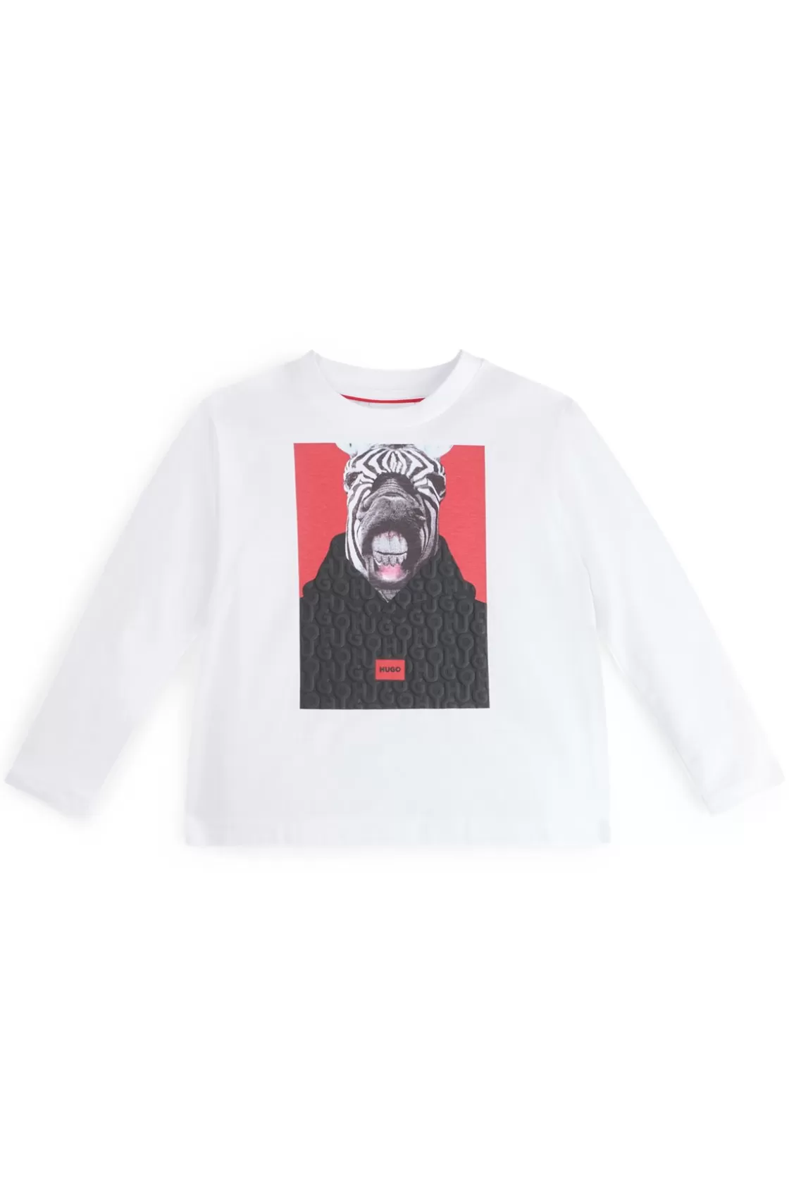 HUGO BOSS Kids' Long-sleeved T-shirt With New-season Artwork White Best Sale