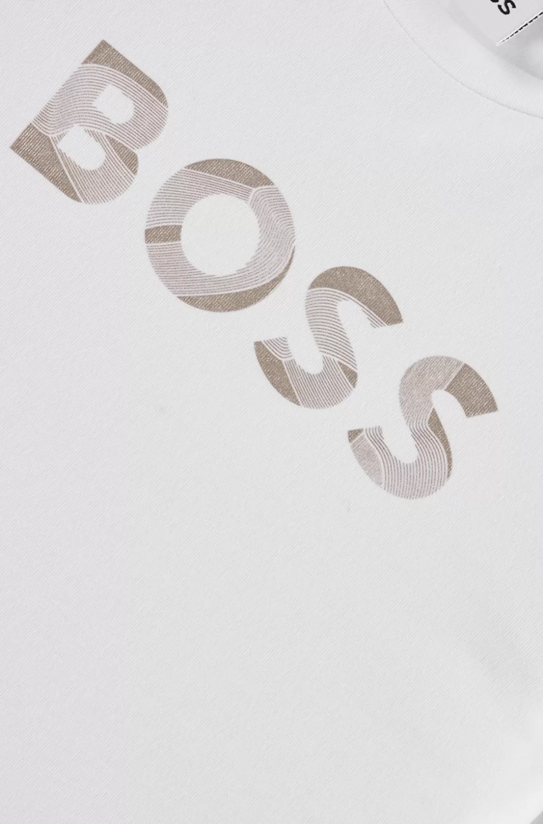 HUGO BOSS Kids' Long-sleeved T-shirt With Signature-stripe Details White Flash Sale