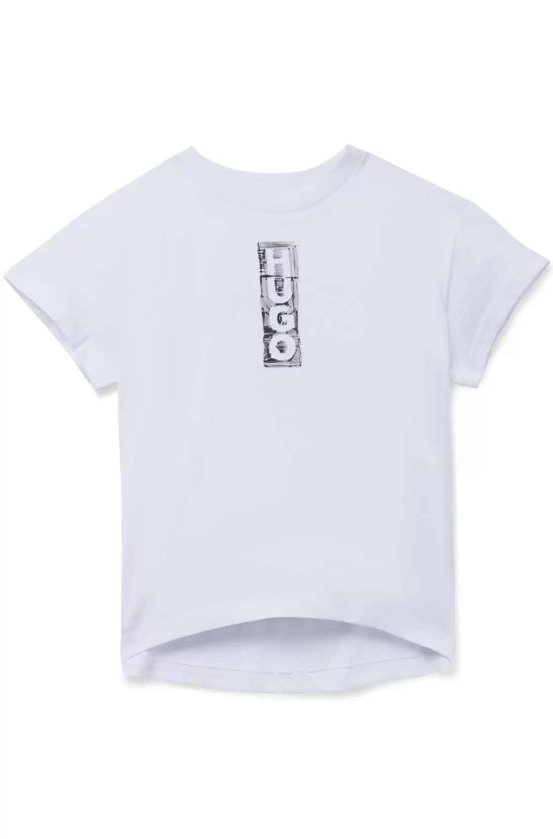 HUGO BOSS Kids' Loose-fit Cotton T-shirt With Marker-style Logo White Cheap