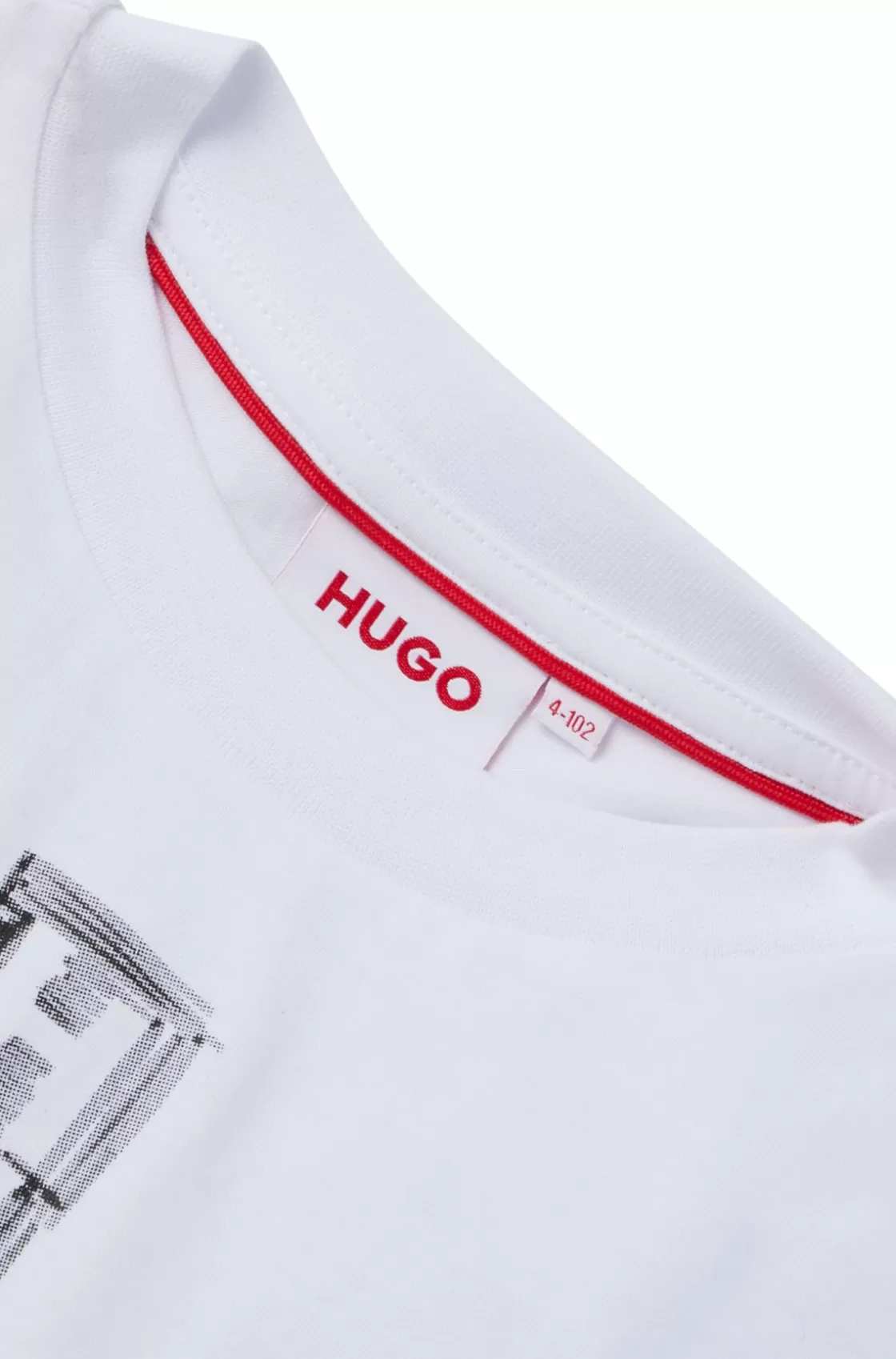 HUGO BOSS Kids' Loose-fit Cotton T-shirt With Marker-style Logo White Cheap
