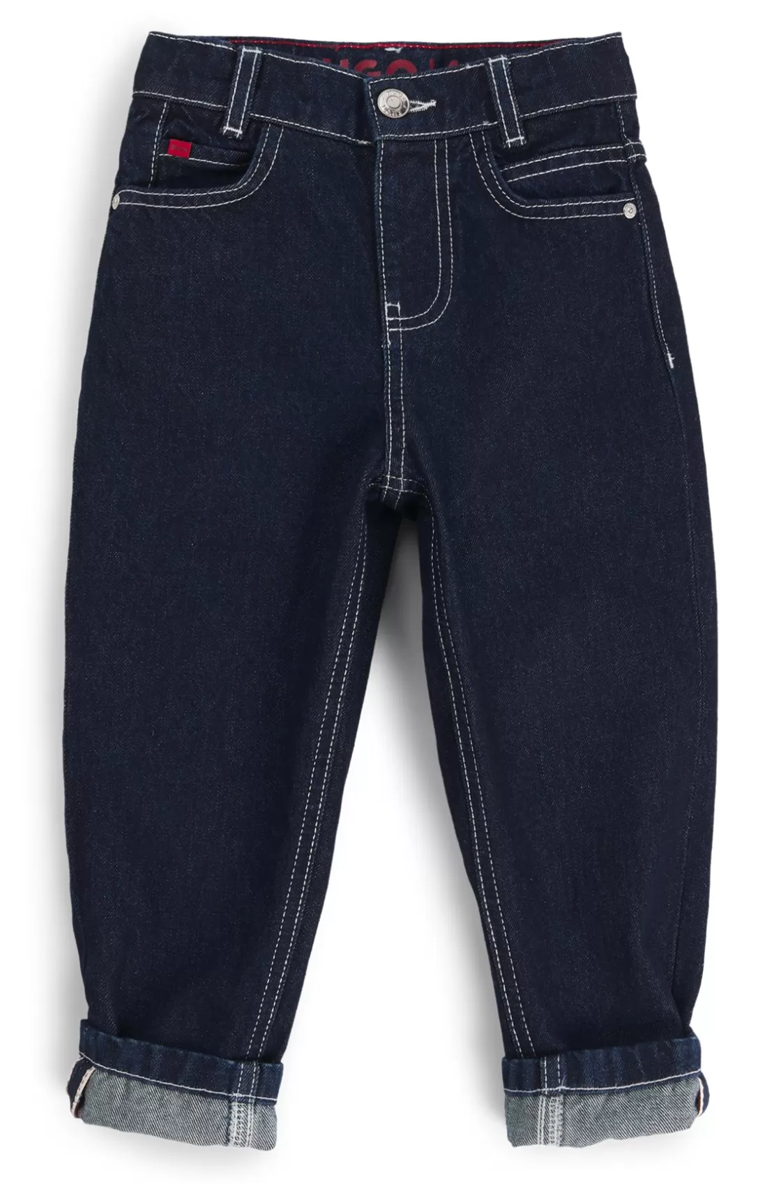 HUGO BOSS Kids' Loose-fit Jeans In Blue Rinse-washed Denim Patterned New