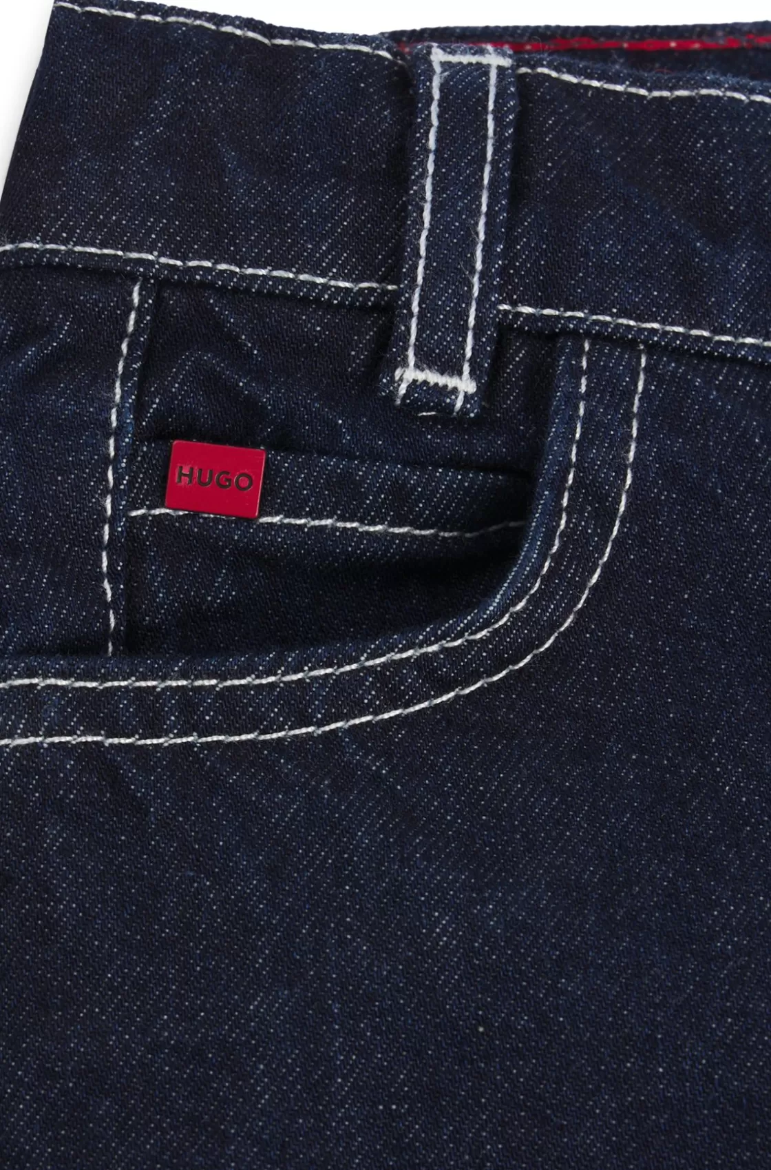 HUGO BOSS Kids' Loose-fit Jeans In Blue Rinse-washed Denim Patterned New