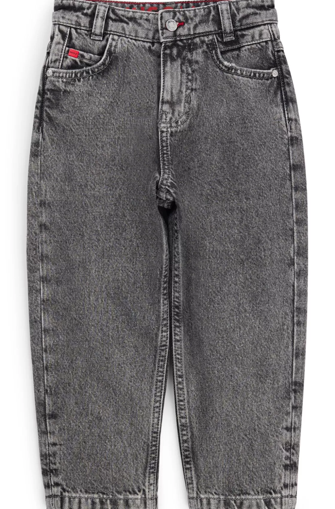 HUGO BOSS Kids' Loose-fit Jeans In Gray Cotton Denim Patterned Sale