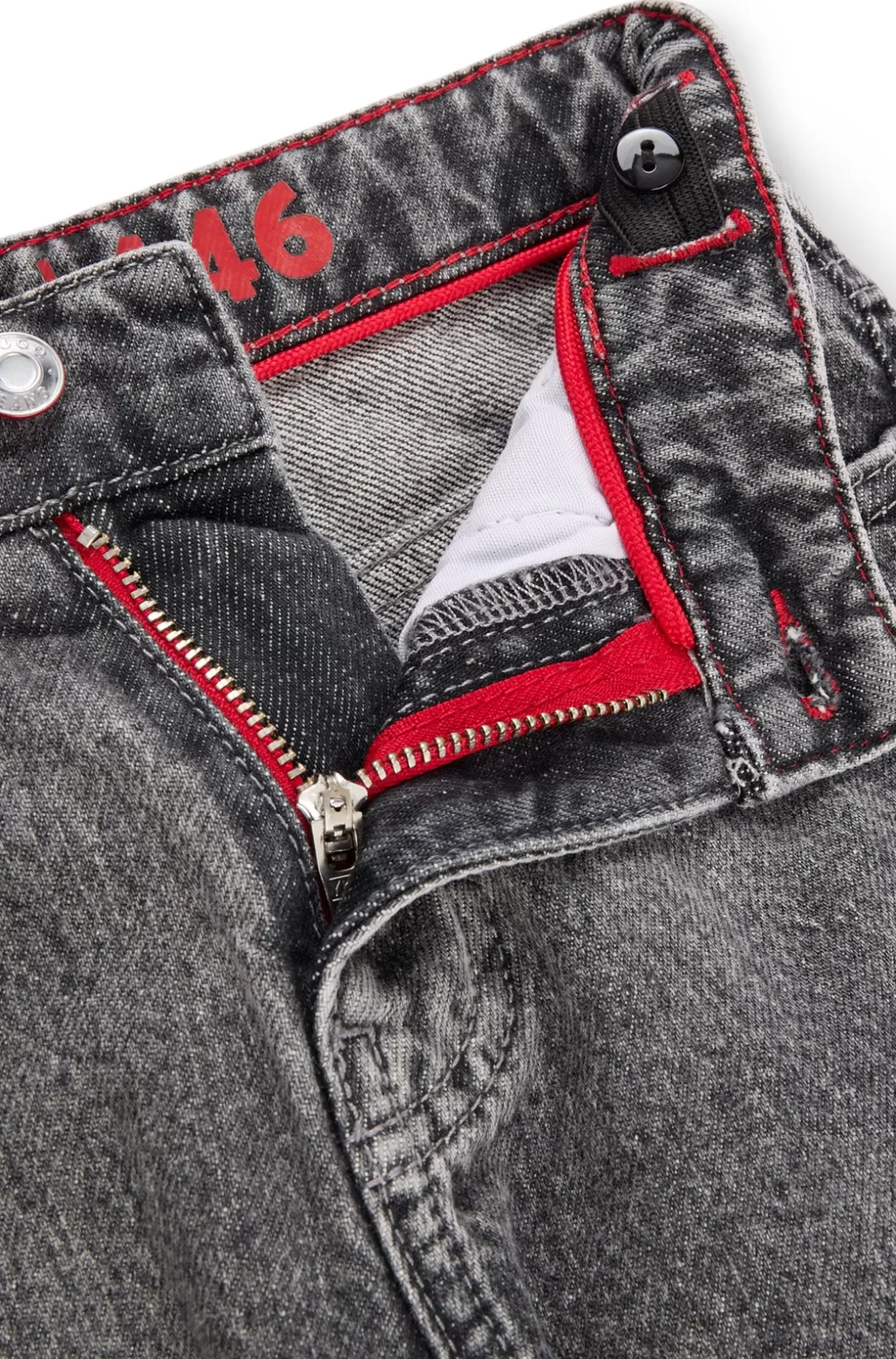 HUGO BOSS Kids' Loose-fit Jeans In Gray Cotton Denim Patterned Sale
