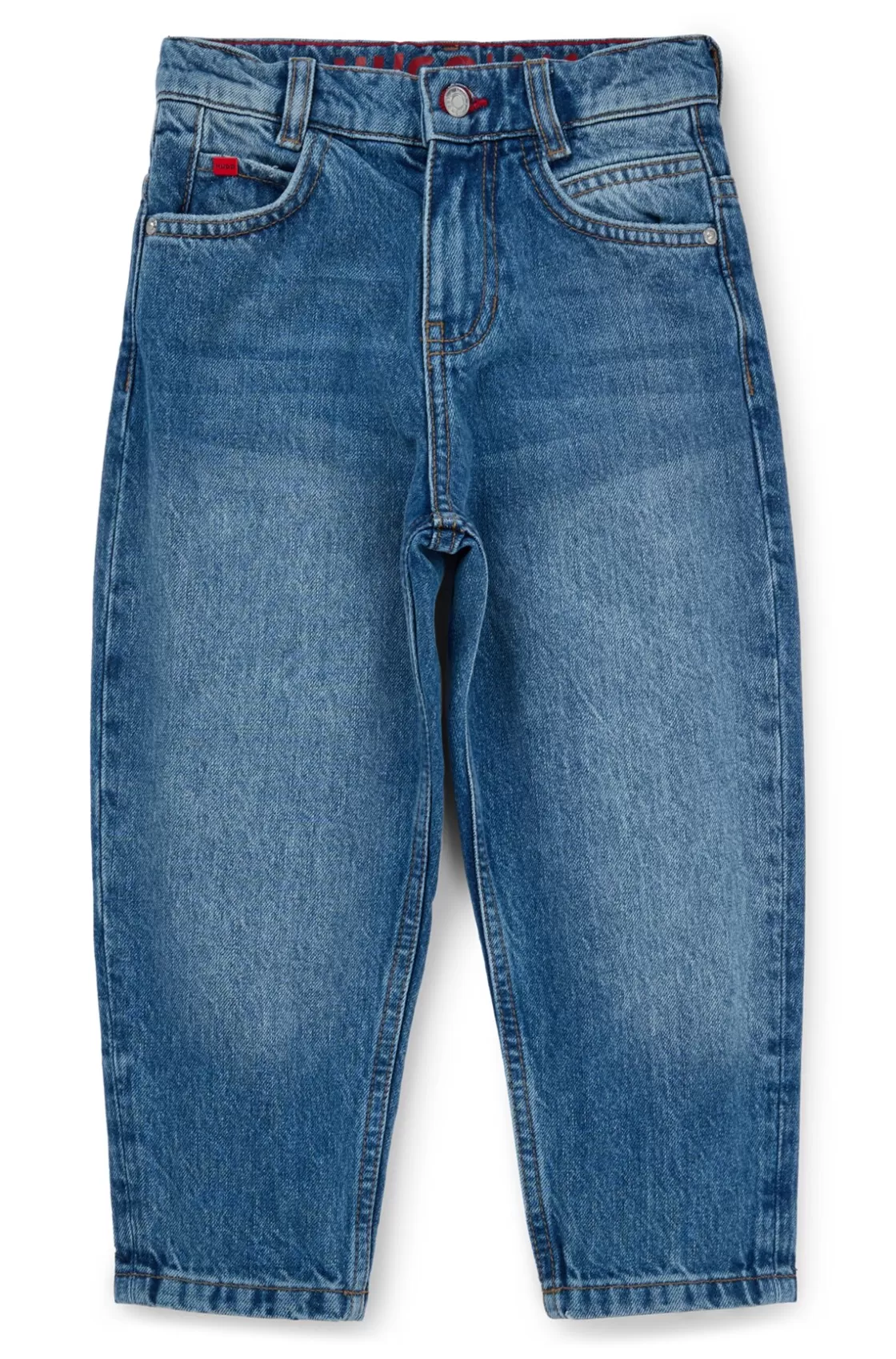 HUGO BOSS Kids' Loose-fit Jeans In Stonewashed Denim Patterned Clearance