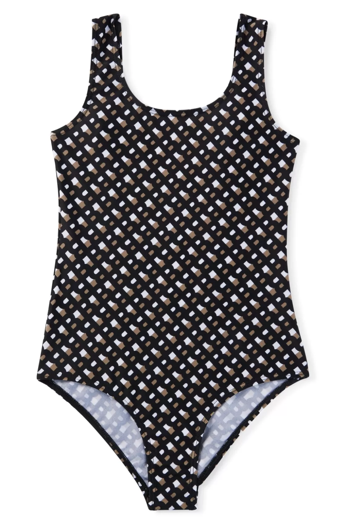 HUGO BOSS Kids' Low-back Swimsuit With All-over Monograms Black Best