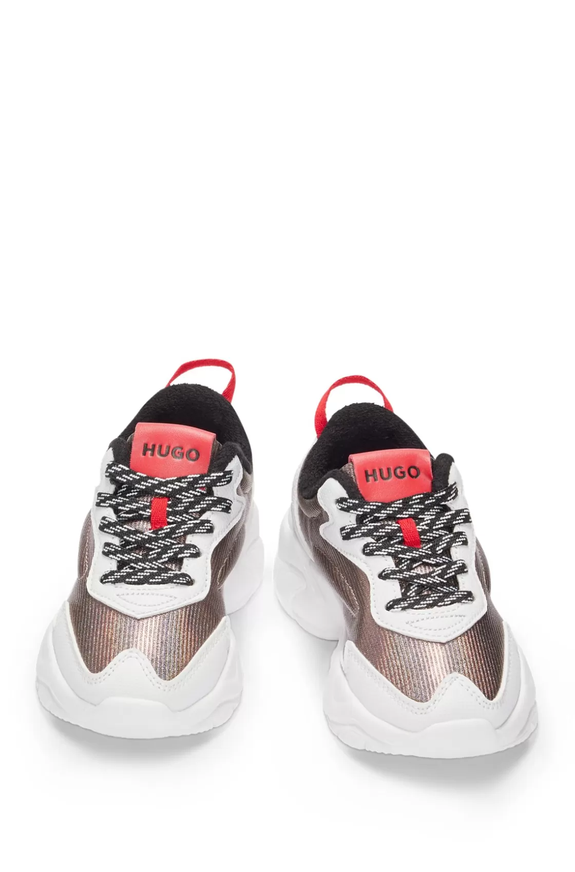HUGO BOSS Kids' Mixed-material Trainers With Faux Leather White Shop