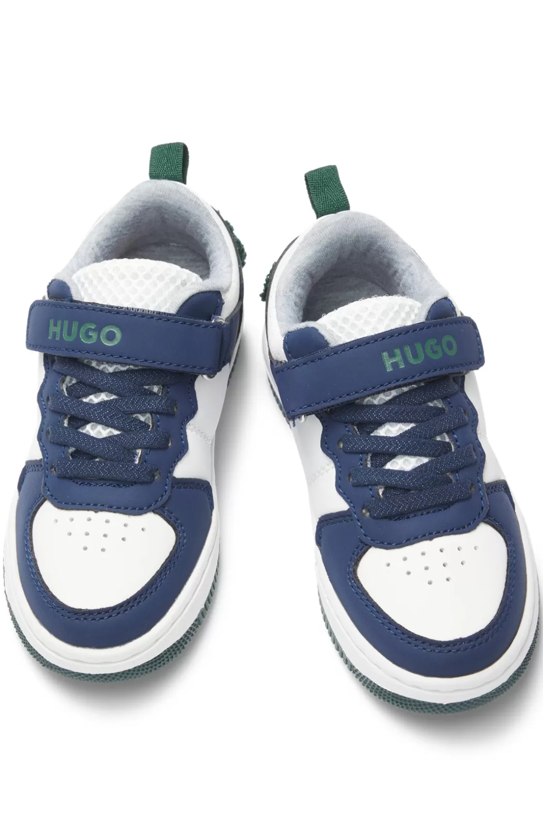 HUGO BOSS Kids' Mixed-material Trainers With Mesh Tongue White Cheap