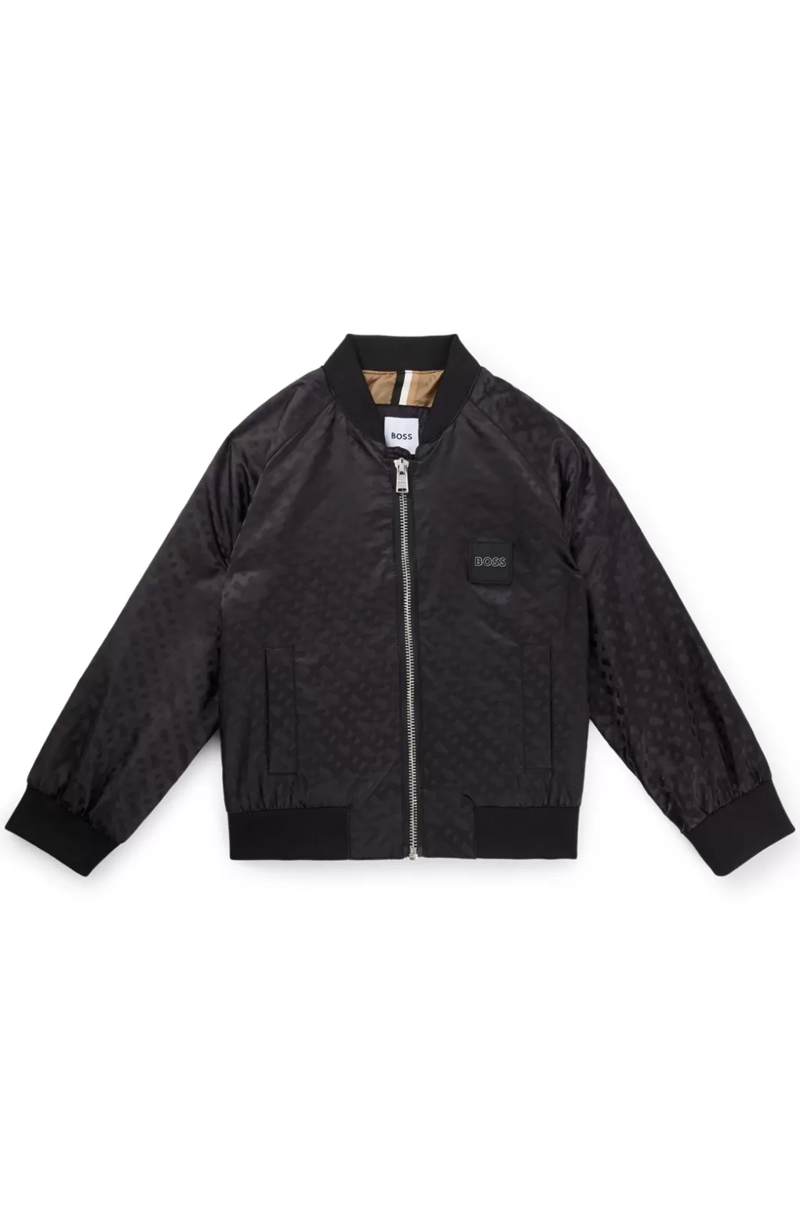 HUGO BOSS Kids' Monogram Jacket With Logo Patch Black Shop