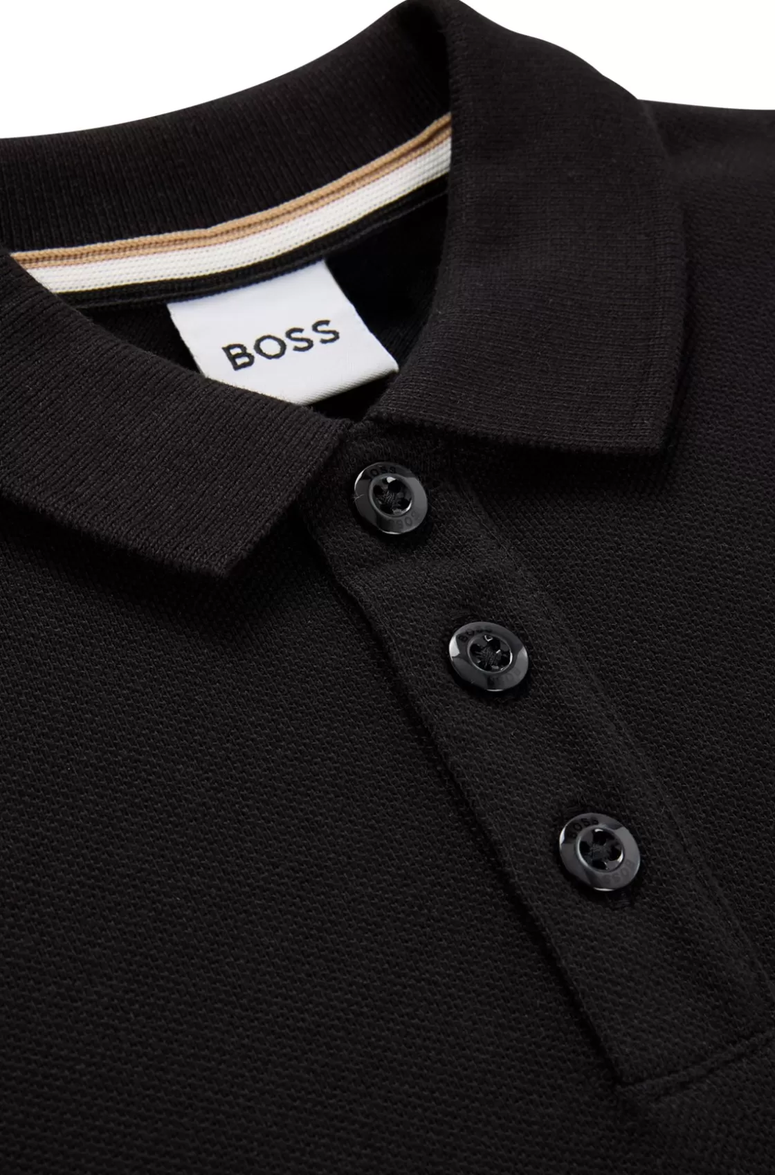 HUGO BOSS Kids' Polo Shirt In Cotton Piqué With Vertical Logo Black Cheap