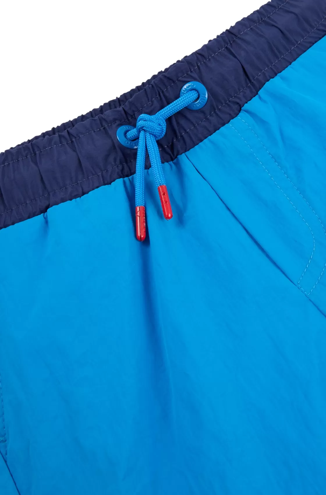 HUGO BOSS Kids' Quick-dry Swim Shorts With Vertical Logo Blue Hot
