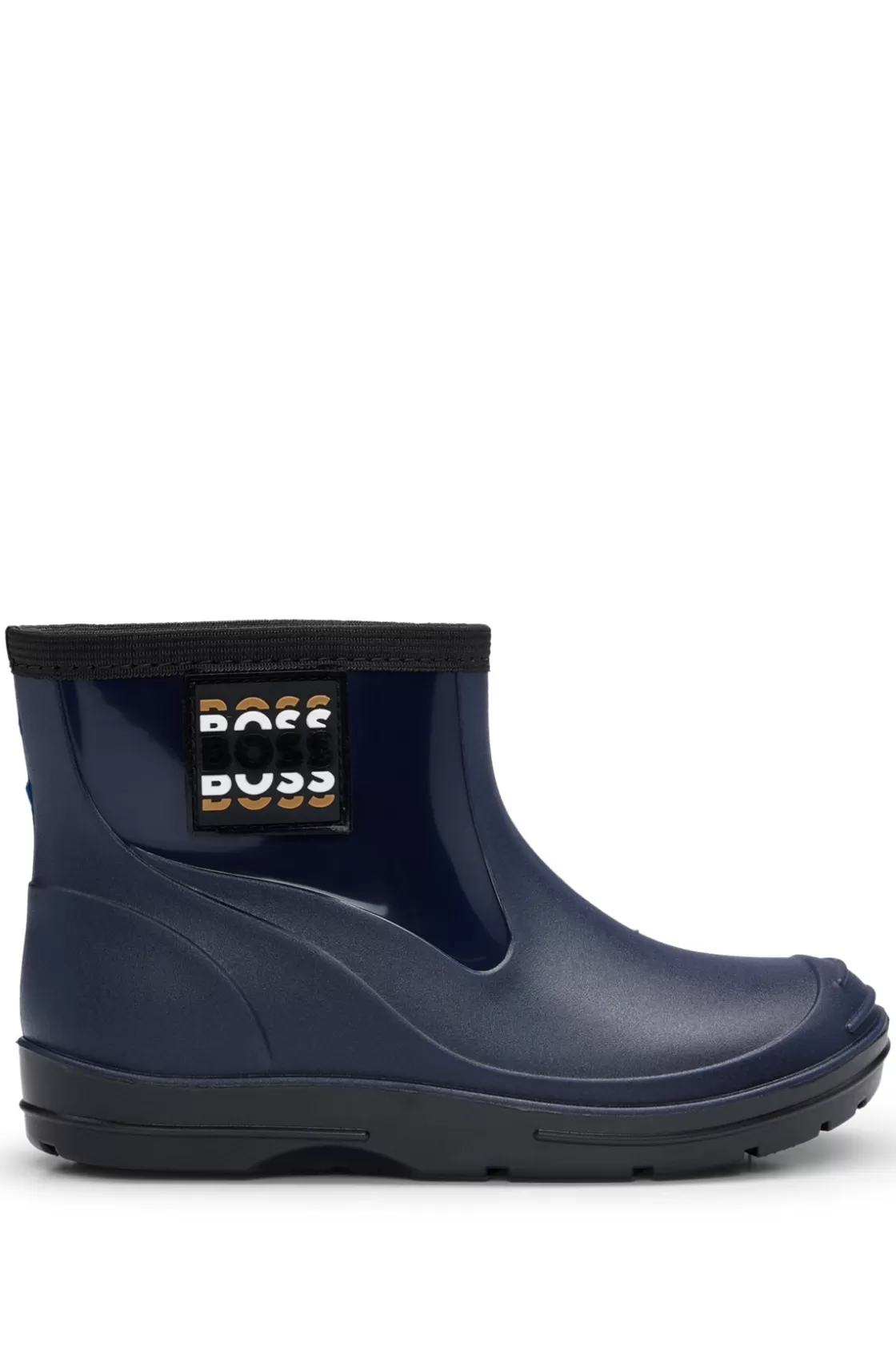 HUGO BOSS Kids' Rain Boots With Branded Label Dark Blue Clearance