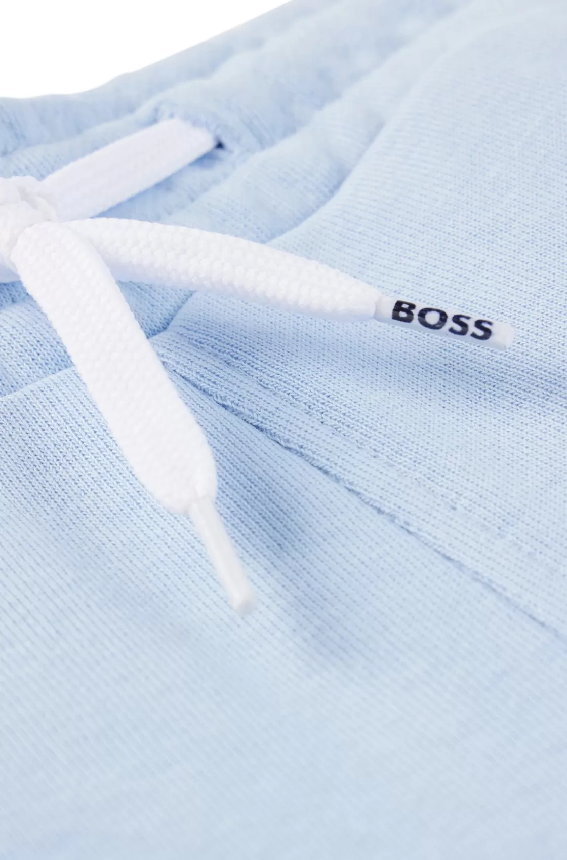 HUGO BOSS Kids' Regular-fit Fleece Shorts With Logo Print Light Blue Shop
