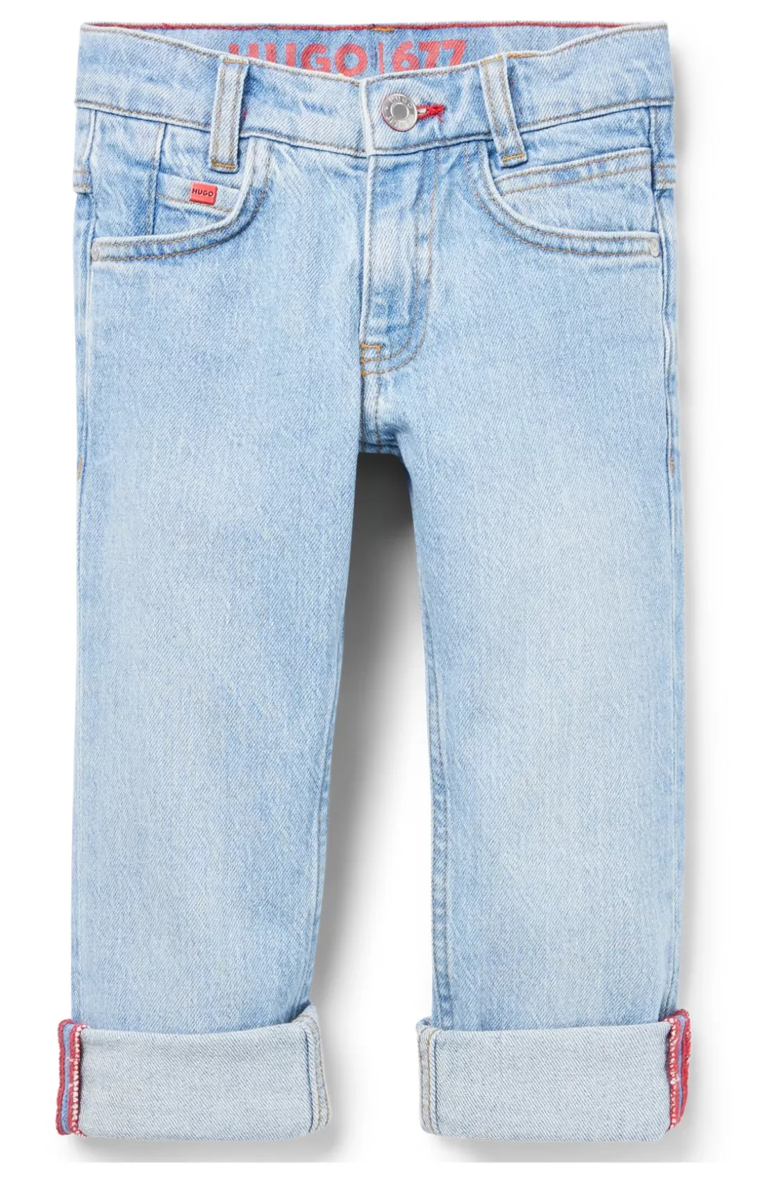HUGO BOSS Kids' Regular-fit Jeans In Blue Stretch Denim Patterned Cheap