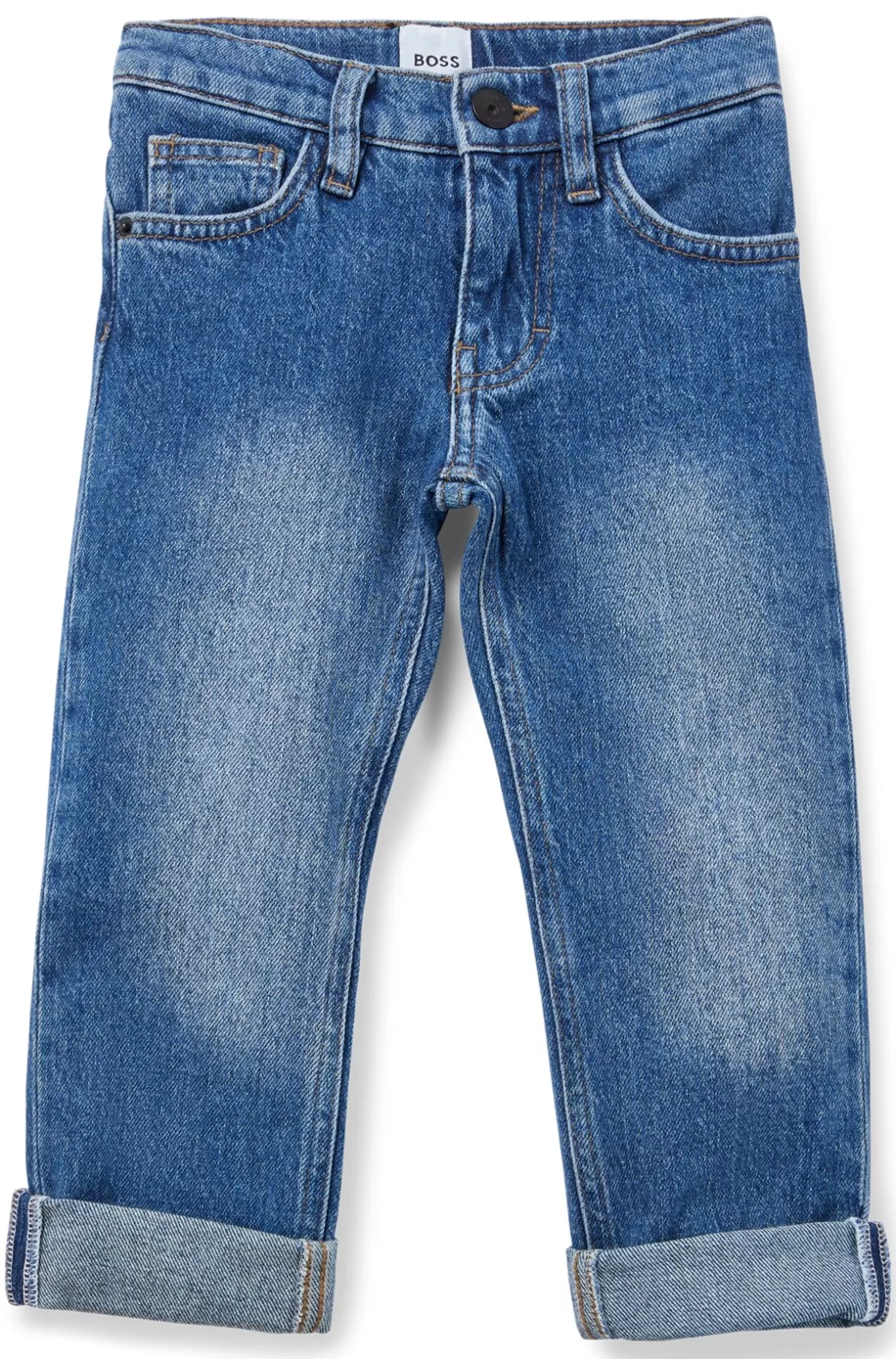 HUGO BOSS Kids' Regular-fit Jeans In Blue Stretch Denim Patterned Sale
