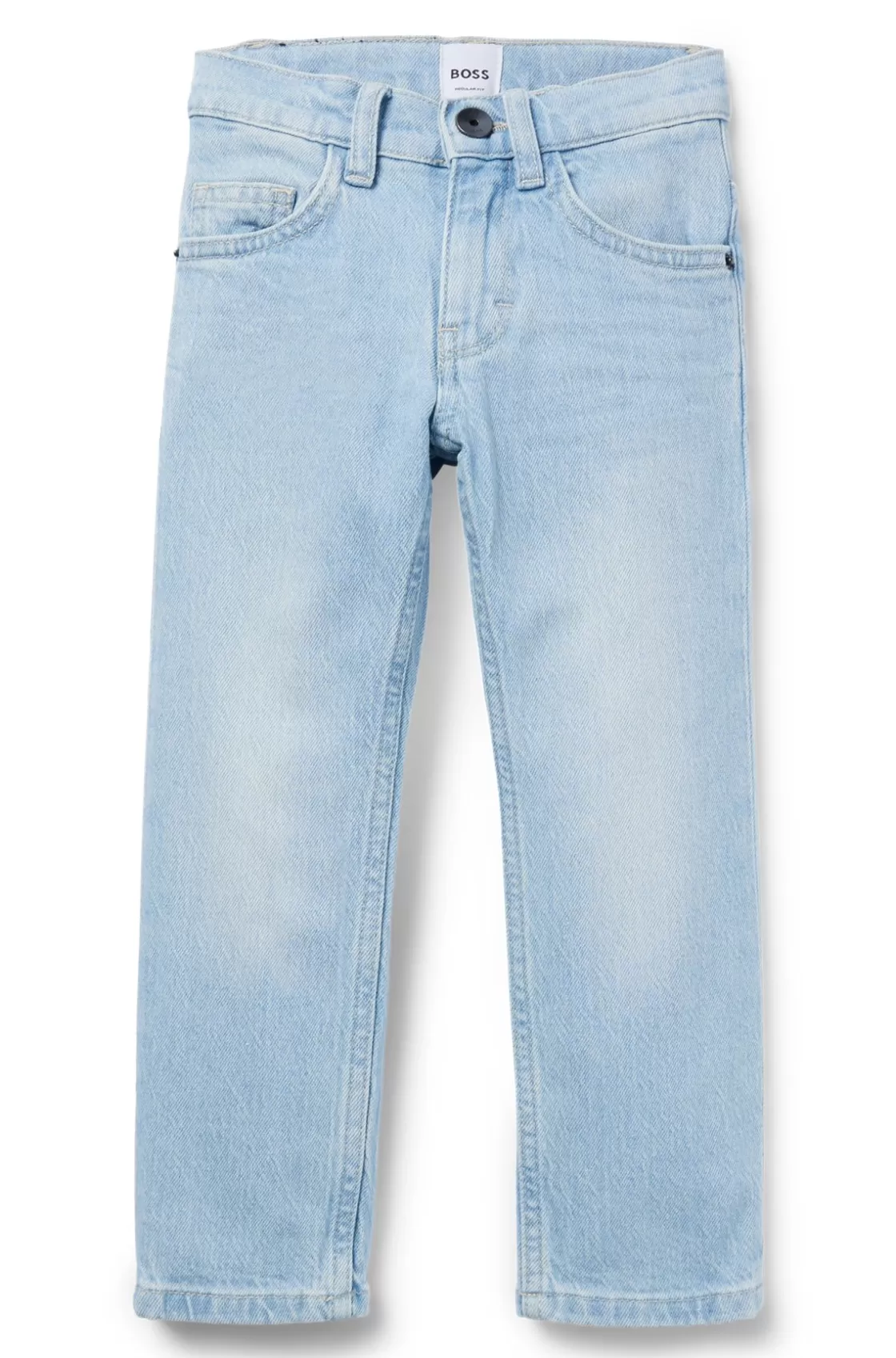 HUGO BOSS Kids' Regular-fit Jeans In Blue Stretch Denim Patterned Fashion