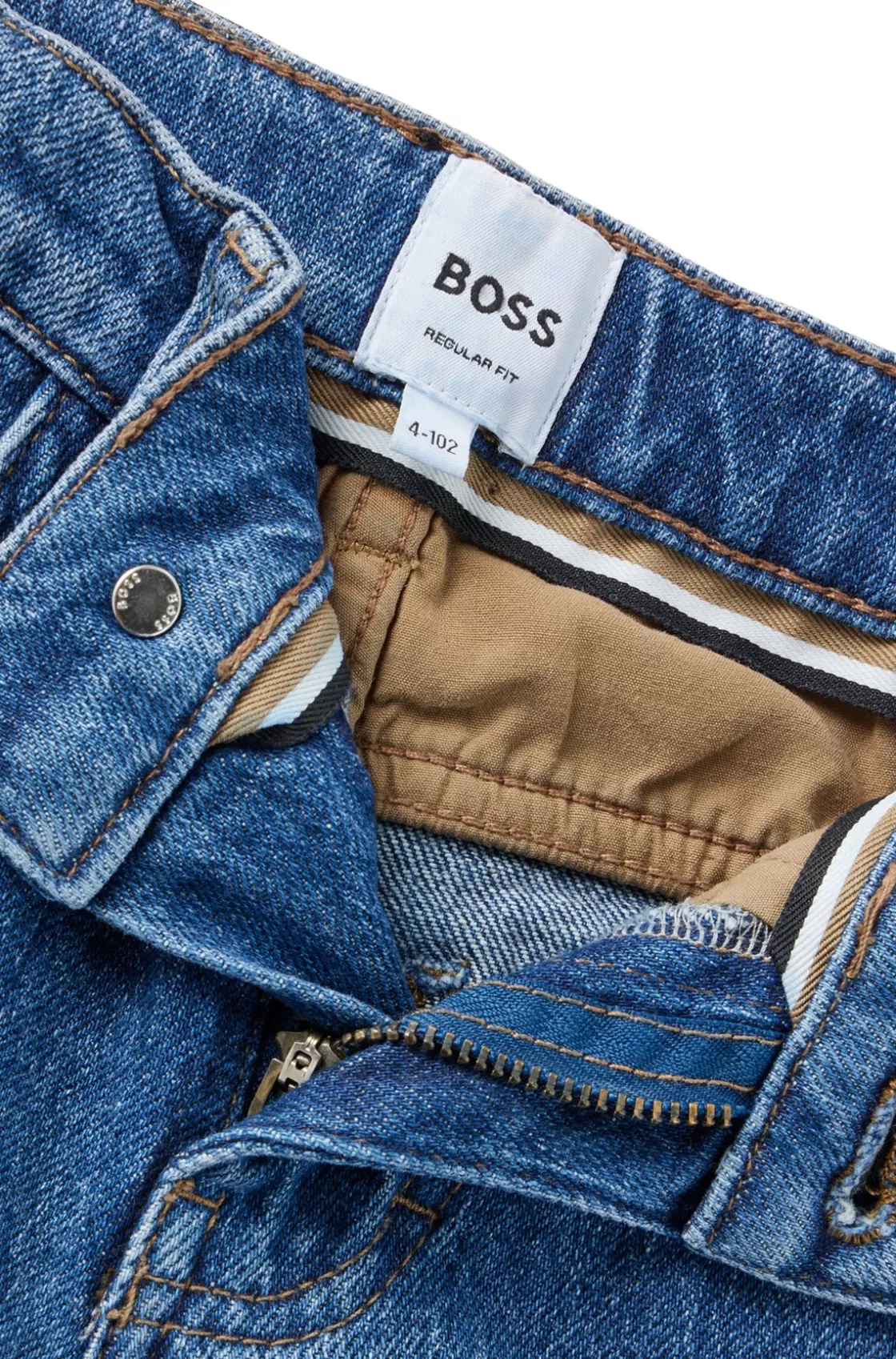 HUGO BOSS Kids' Regular-fit Jeans In Blue Stretch Denim Patterned Sale