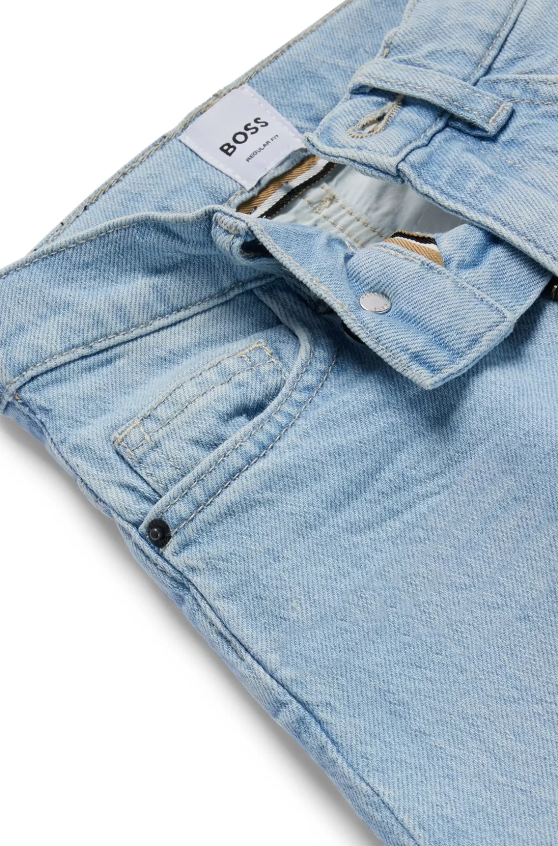 HUGO BOSS Kids' Regular-fit Jeans In Blue Stretch Denim Patterned Fashion