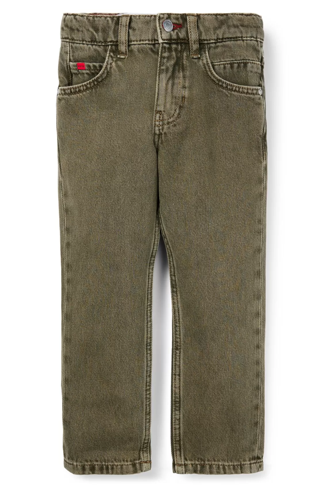 HUGO BOSS Kids' Regular-fit Jeans In Green-tinted Denim Dark Green Fashion
