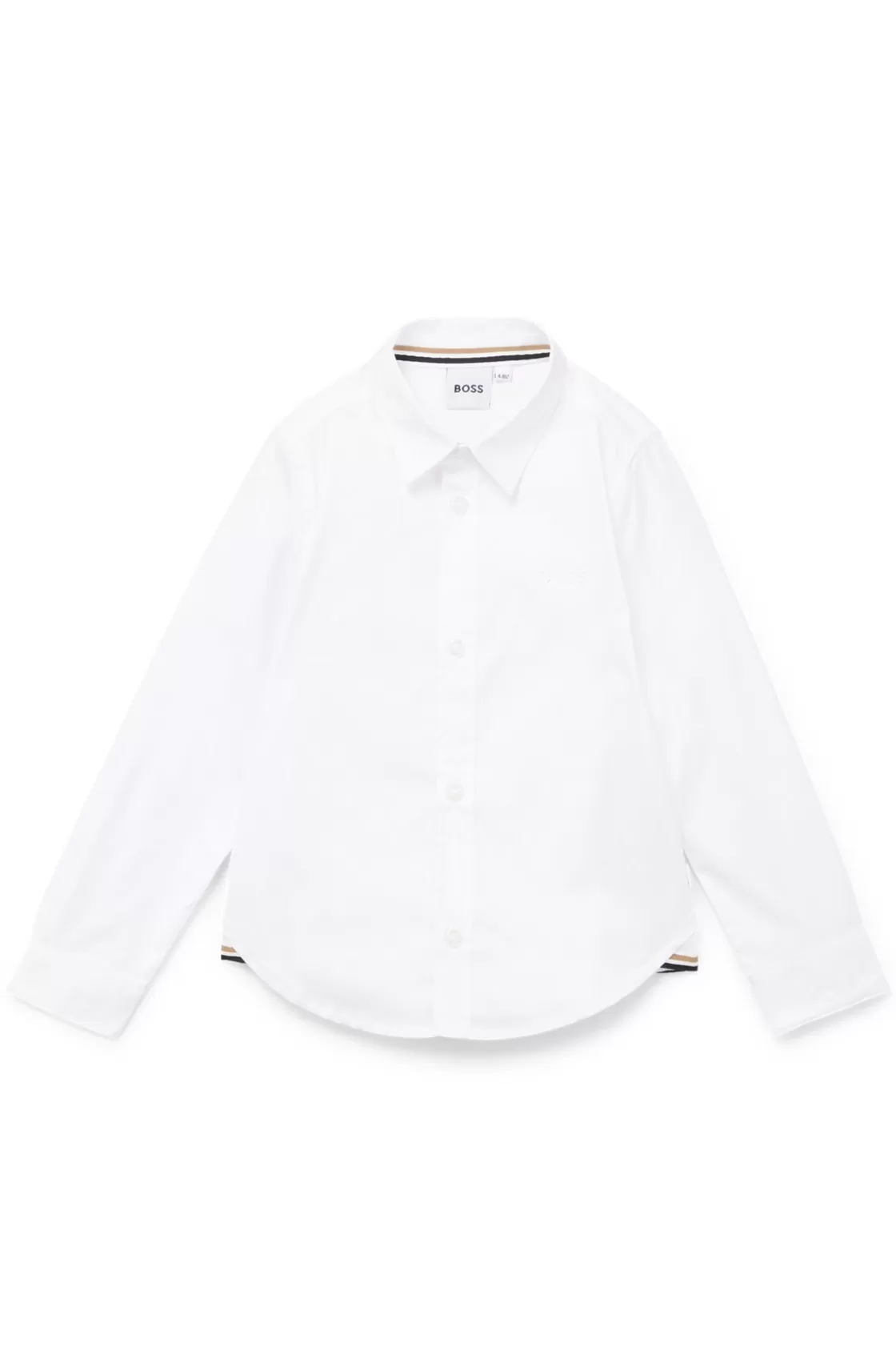 HUGO BOSS Kids' Regular-fit Shirt In Oxford Cotton White Hot